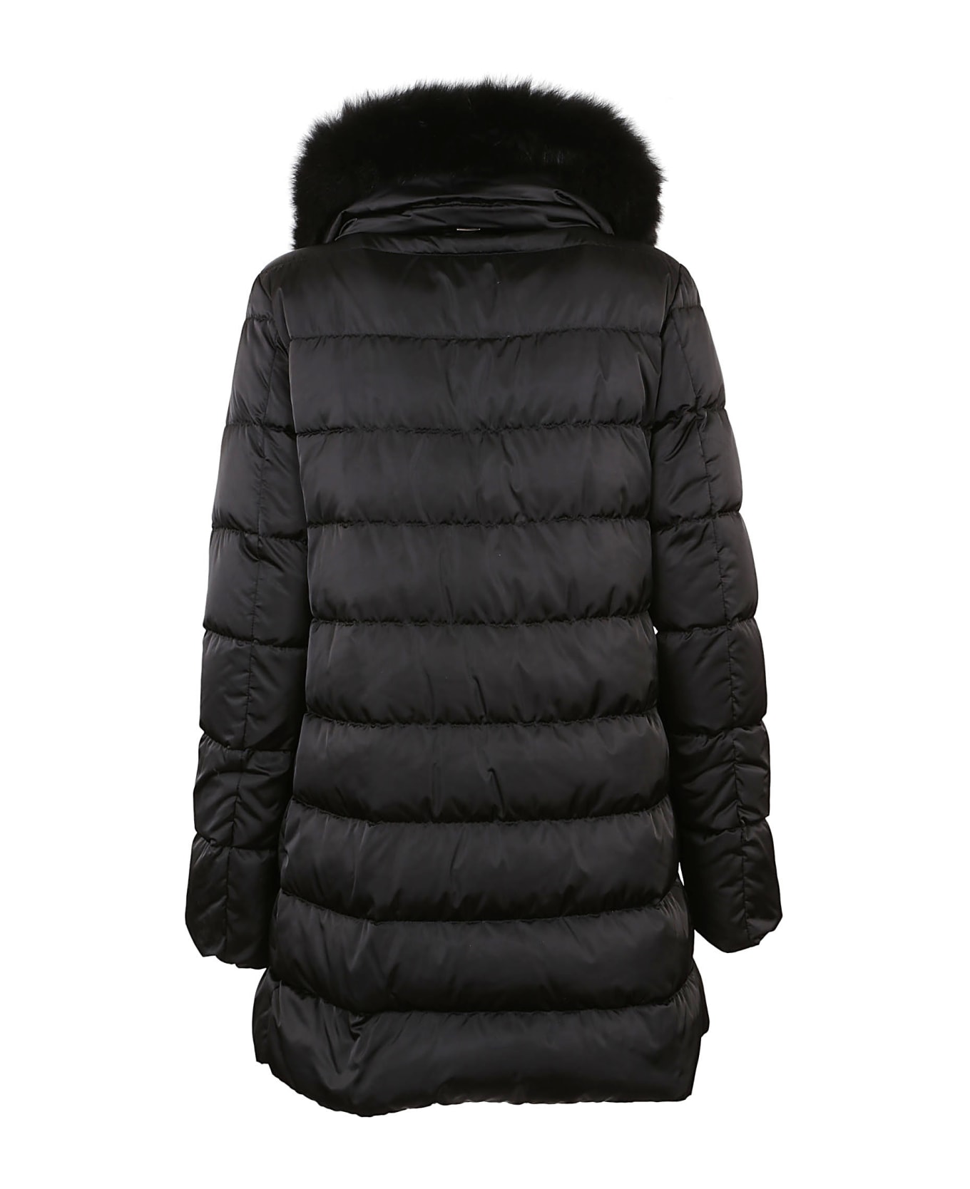 Herno Fur-trimmed Hood Padded Jacket - Black