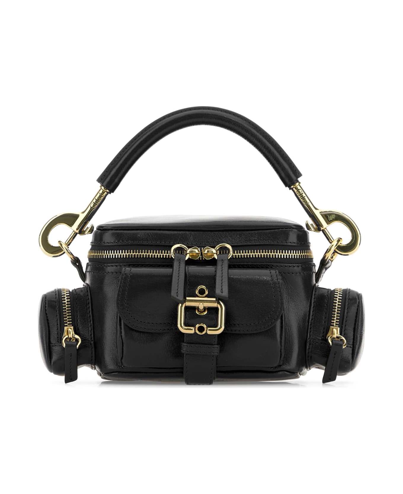 Chloé Black Leather Camera Bag Crossbody Bag - BLACK