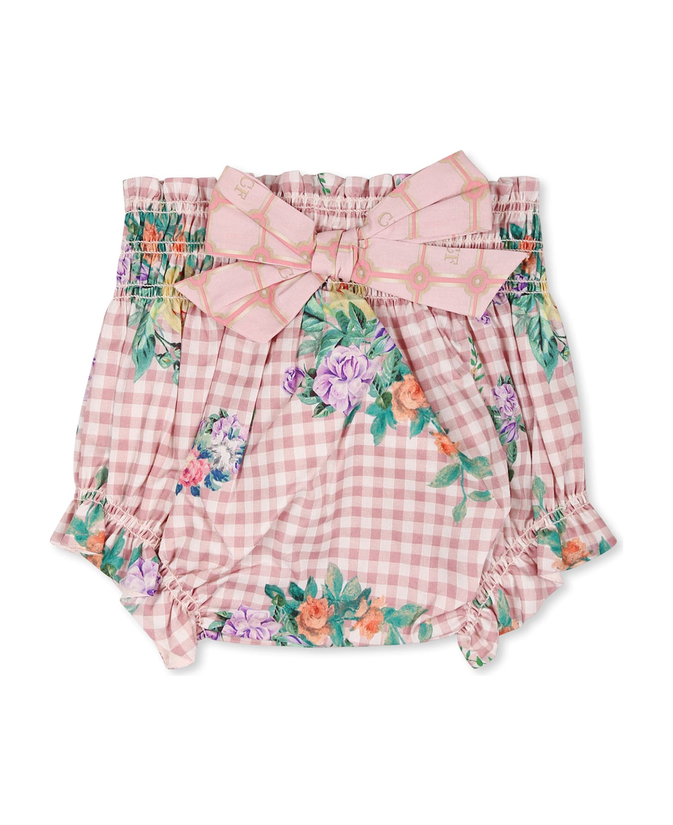 Camilla Pink Shorts For Baby Girl With Floral Print - Pink