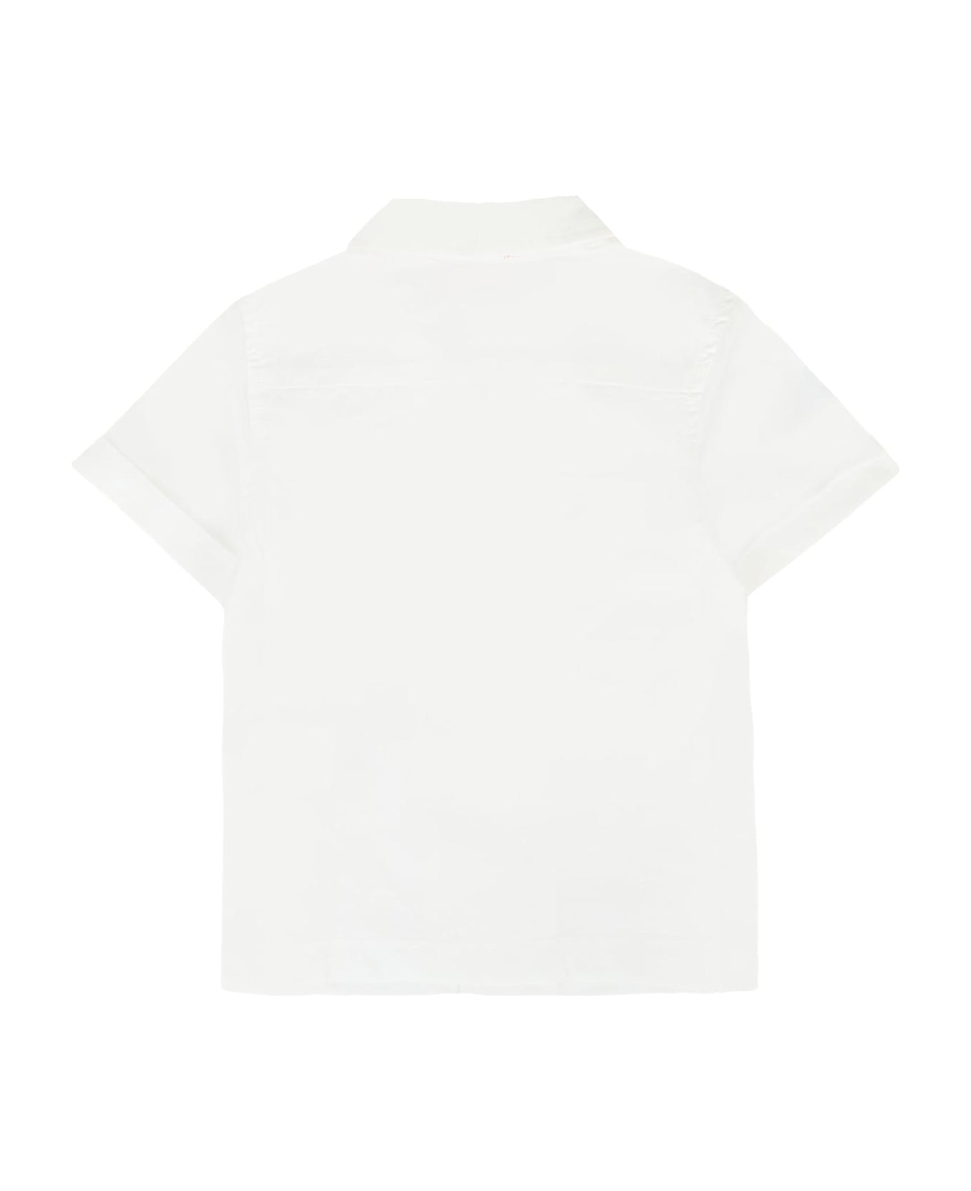 Diesel White Shirt For Baby Boy With Logo - White