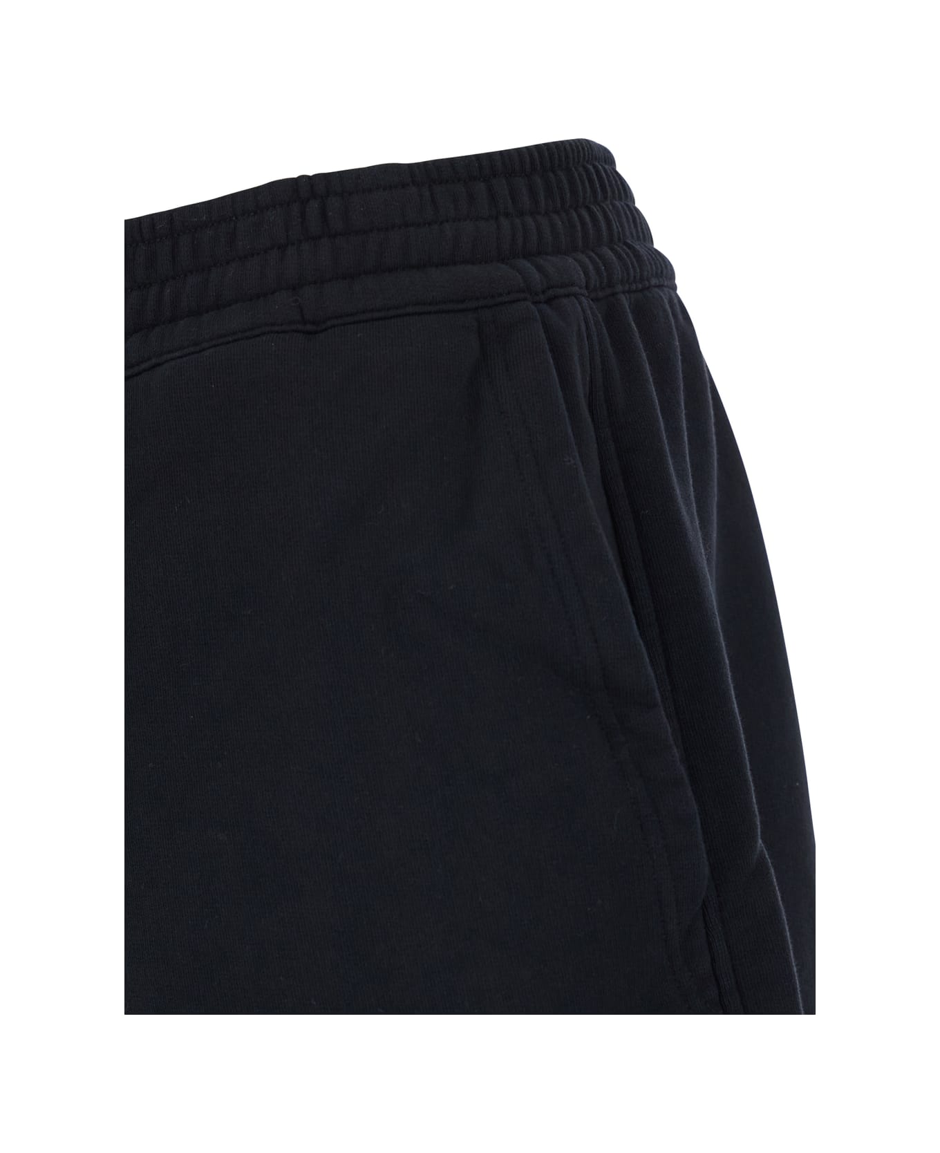 Givenchy Black Bermuda Shorts With Elastic Waist And Logo Patch On The Back In Cotton Man - Black