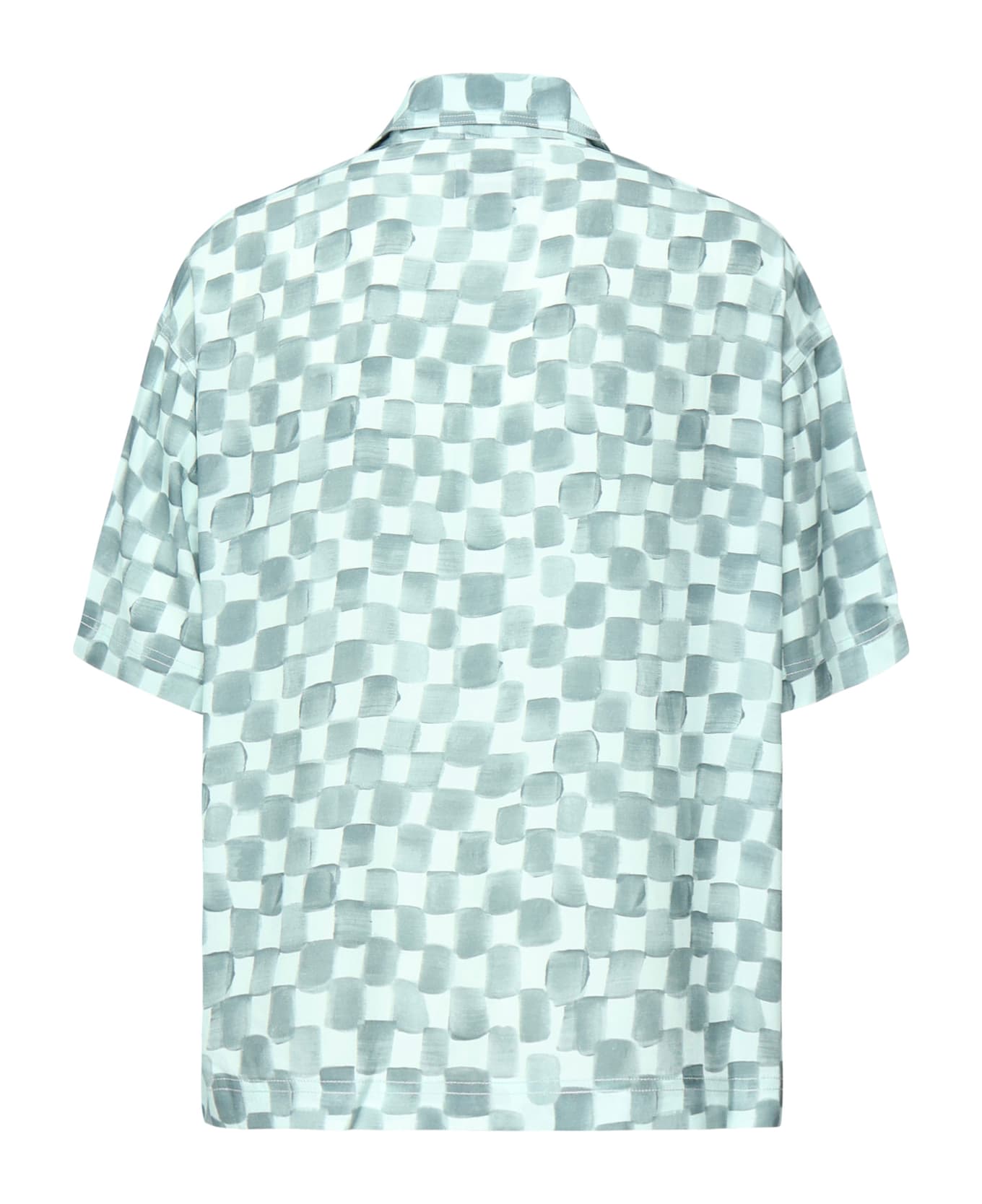 Bonsai Watercolor Cropped Shirt - Stone blue