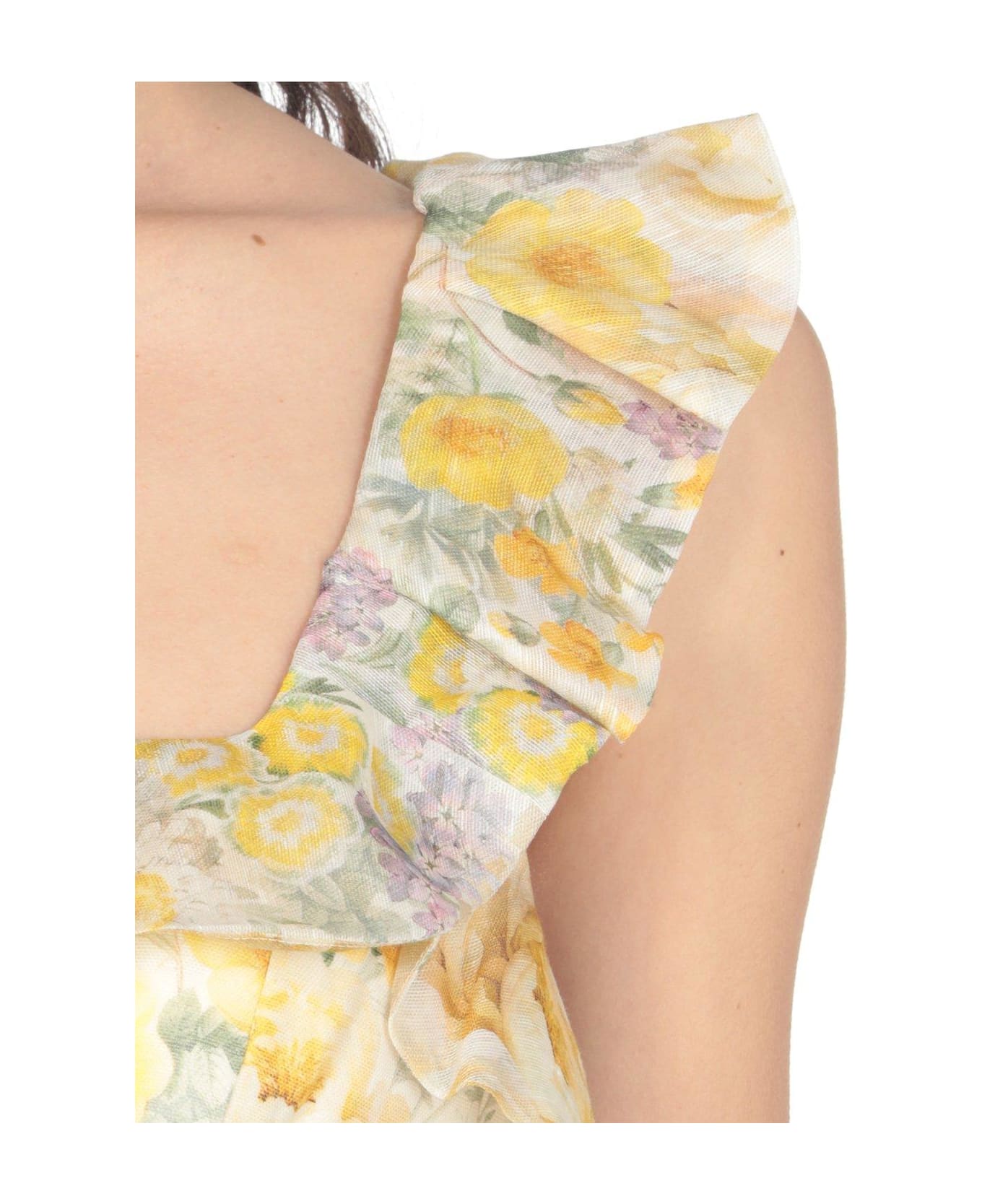 Zimmermann Harmony Frilled Citrus Garden Printed Mini Dress - Yellow ワンピース＆ドレス