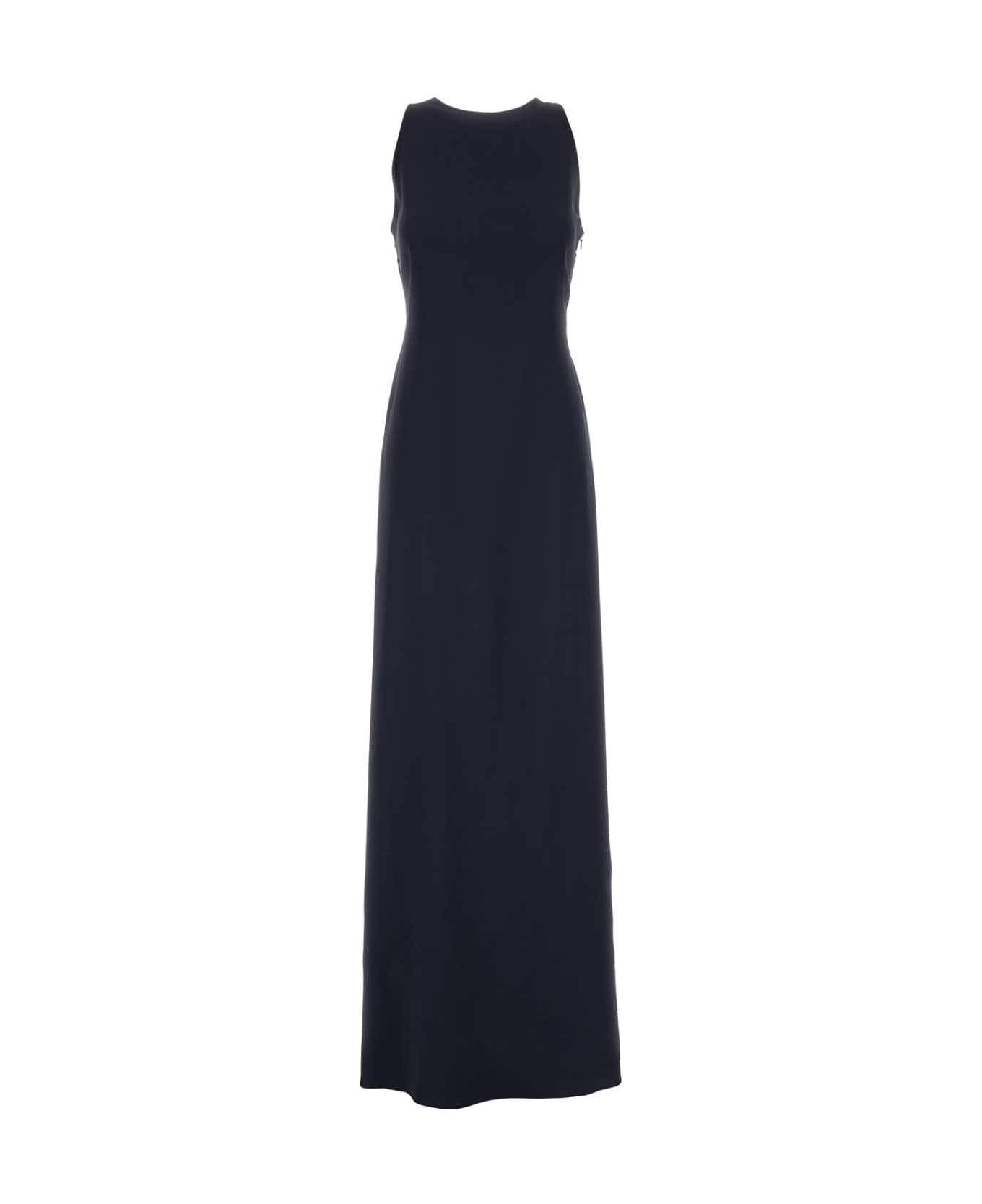 Alberta Ferretti Midnight Blue Stretch Acetate Blend Long Dress - Blue