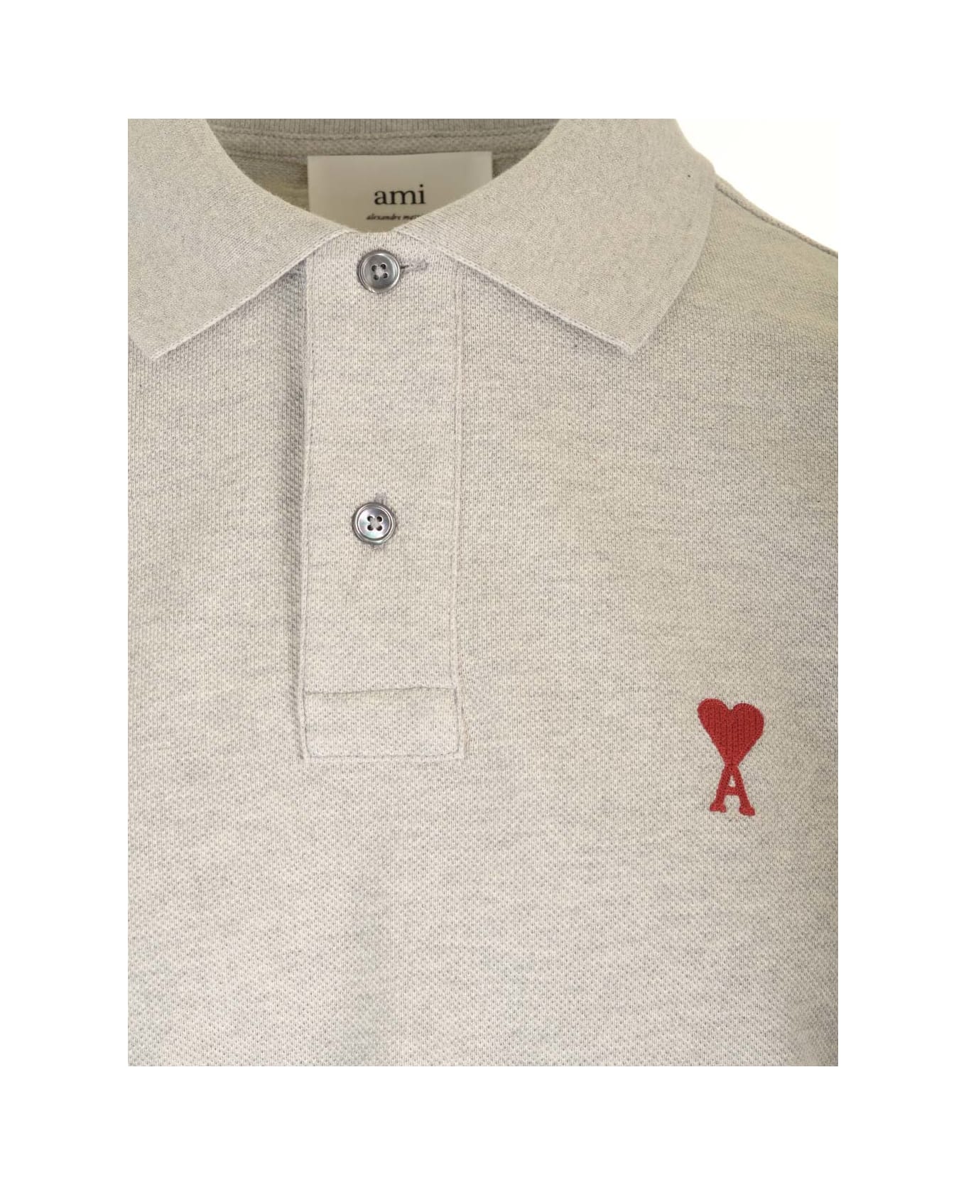Ami Alexandre Mattiussi Grey 'ami De Coeur' Polo Shirt - GREY シャツ