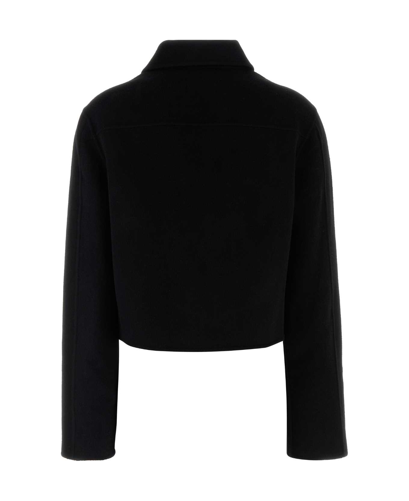 Loulou Studio Black Wool Blend Zhanna Coat - BLACK