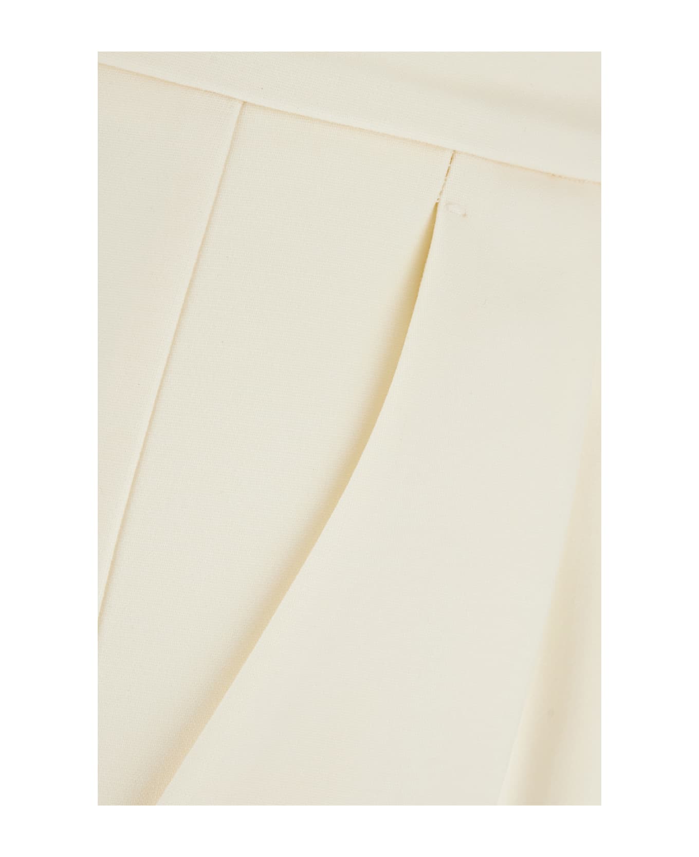 Max Mara Ivory Stretch Wool Shorts - Bianco