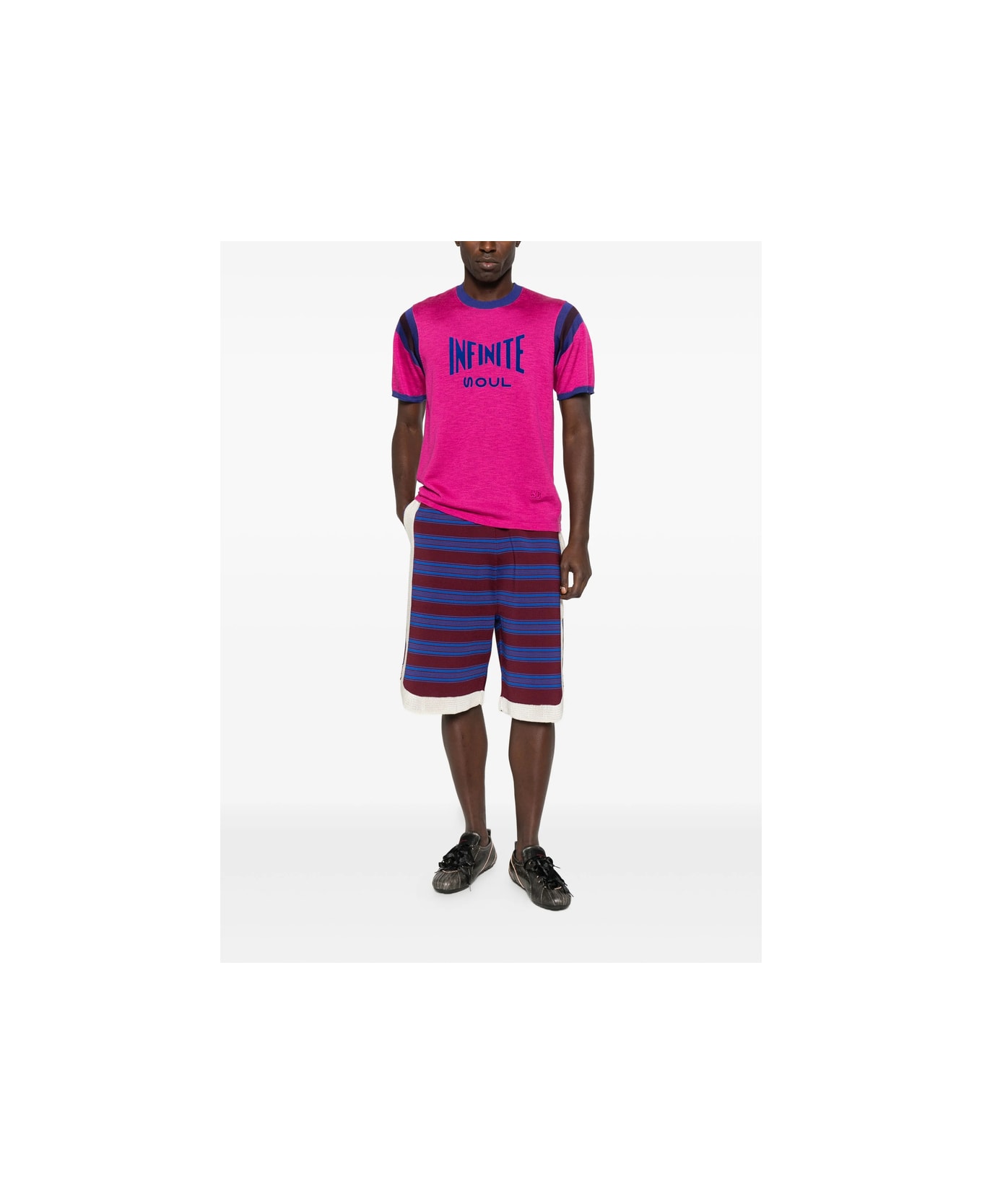 Wales Bonner T-shirt - PINK/BLUE