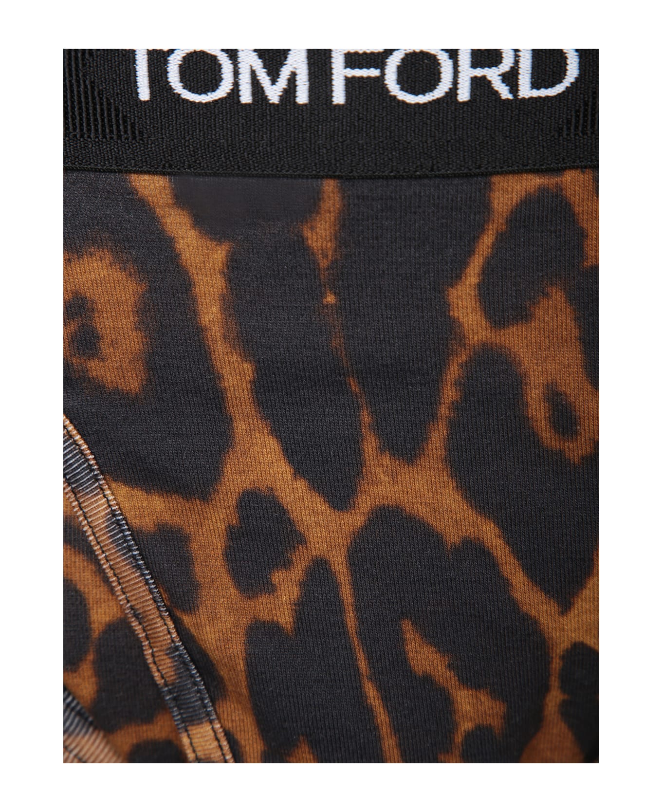 Tom Ford Brown Leopard Print Stretch Briefs - Multi