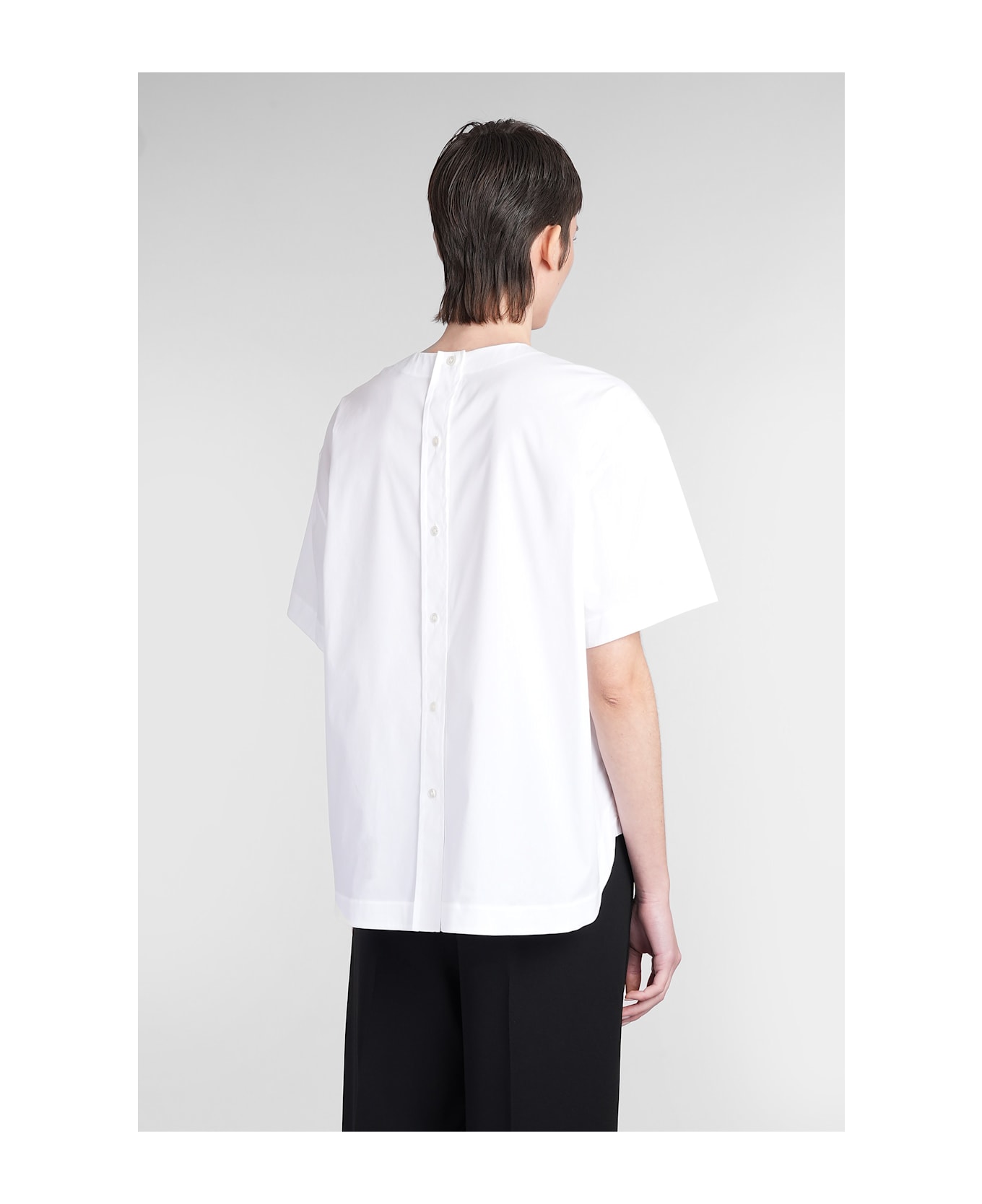 Theory Blouse In White Cotton - white