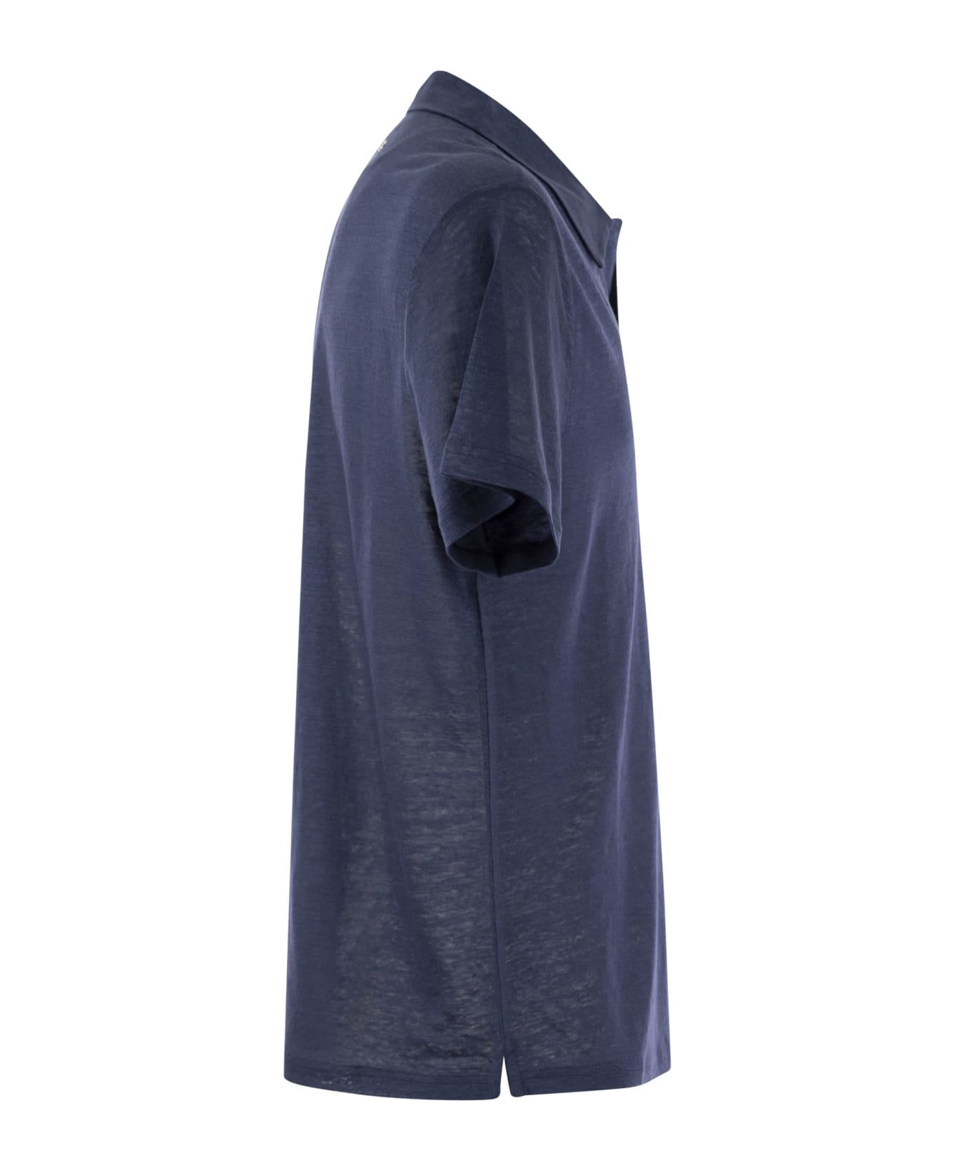 Vilebrequin Short-sleeved Linen Polo Shirt - Avio