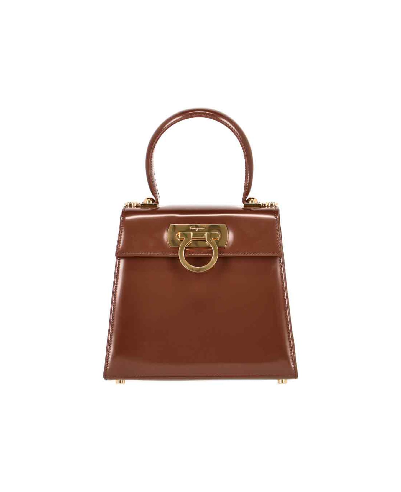 Ferragamo "iconic S" Handbag - Brown