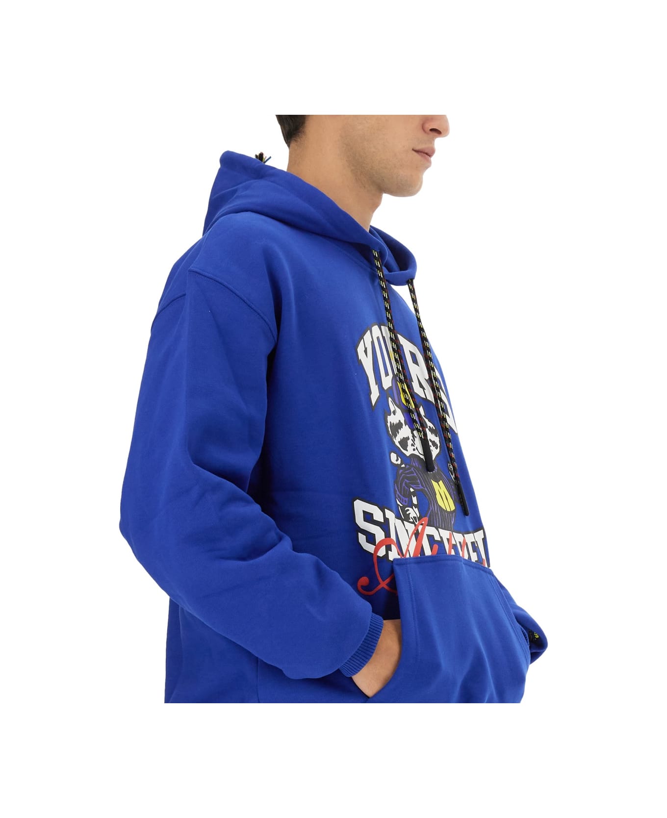 MSGM Sweatshirt With Logo - BLUE