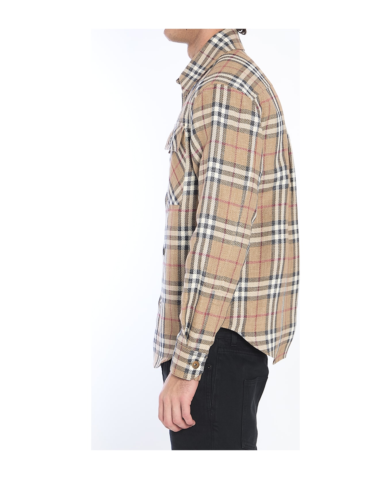 Burberry Check Overshirt - BROWN