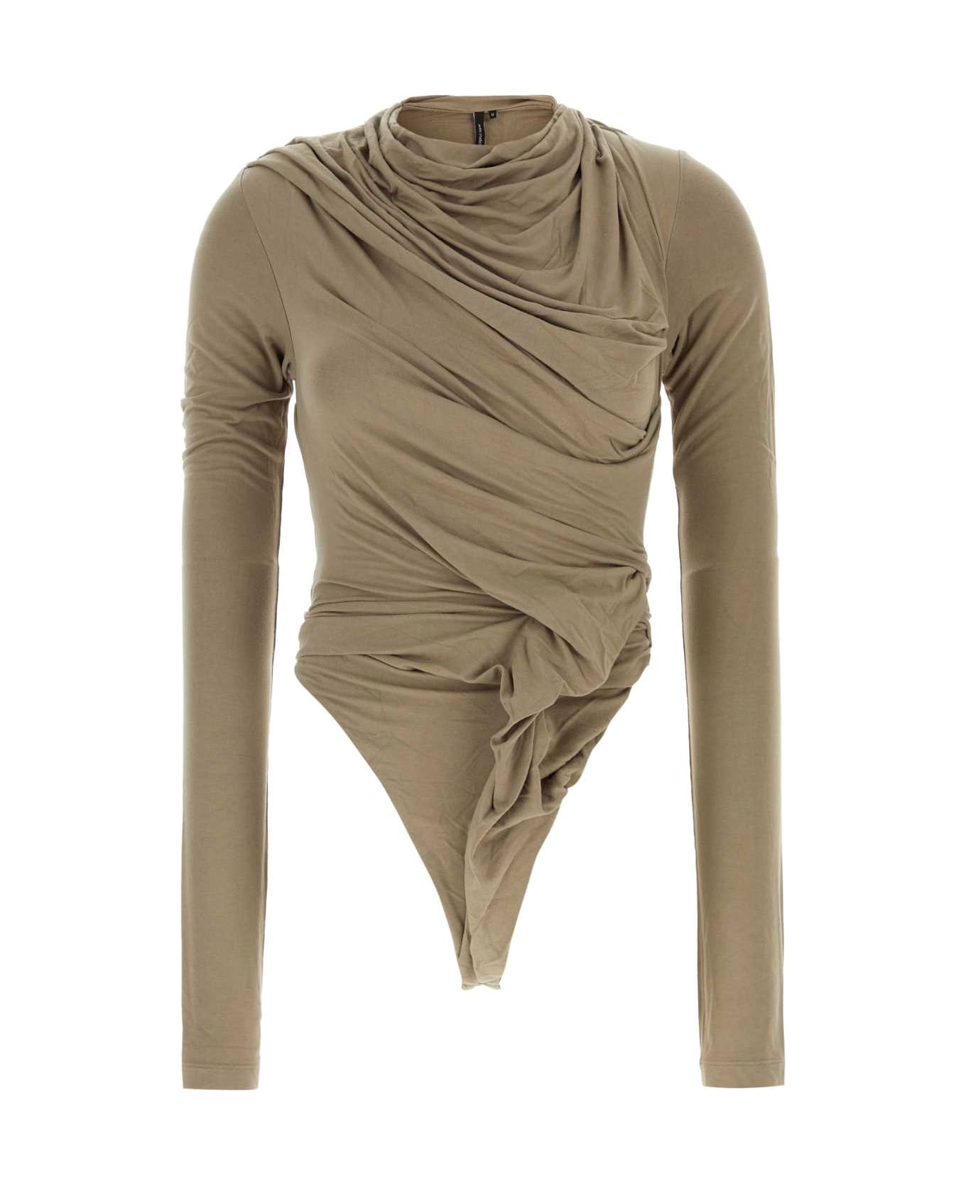 Entire Studios Cappuccino Stretch Viscose Encase Bodysuit - TUSK