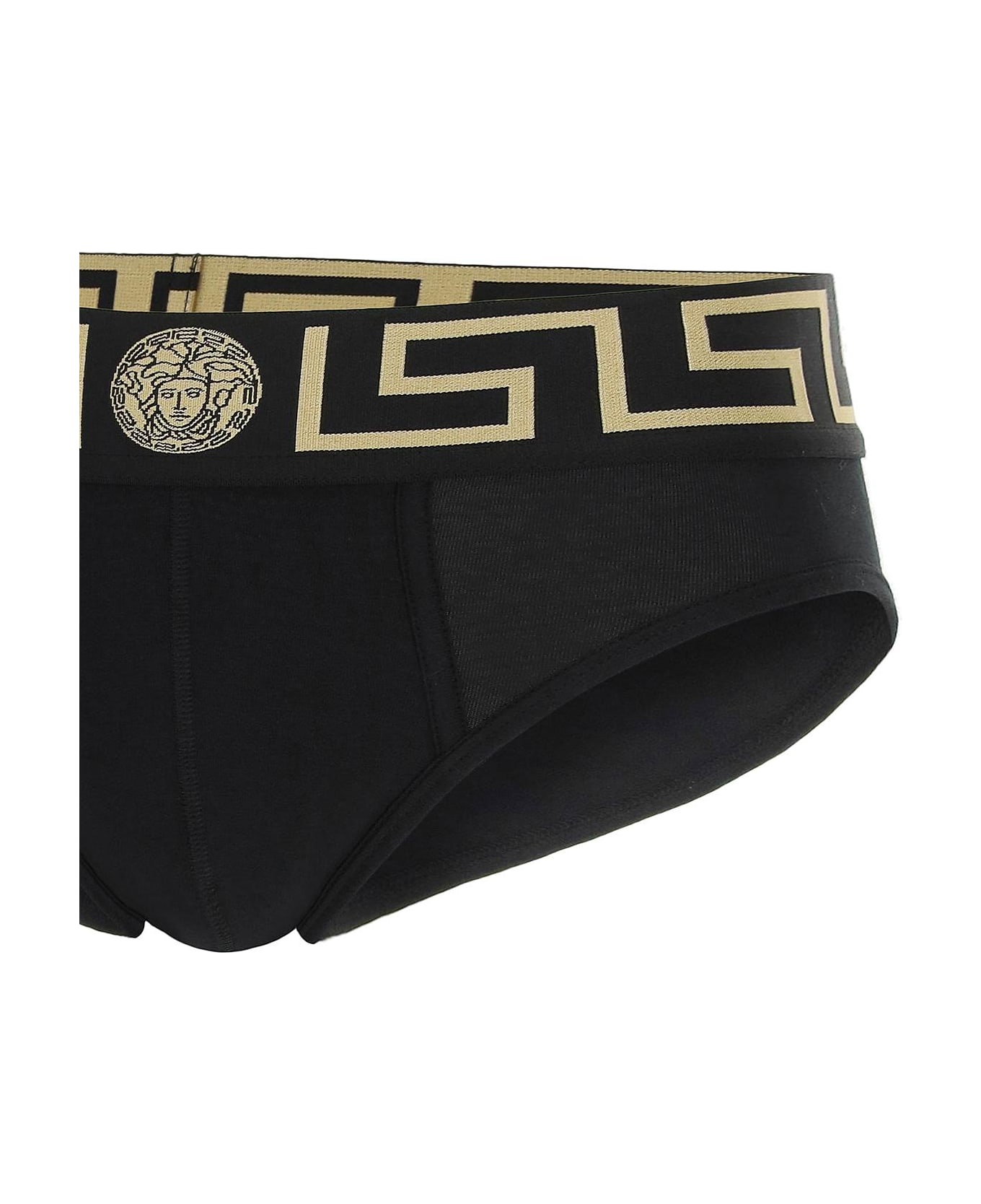 Versace Greca Border Underwear Briefs - Nero