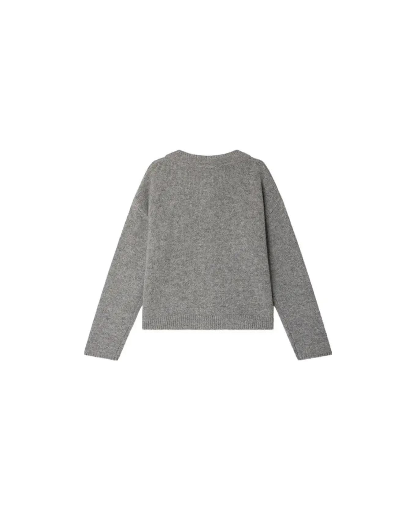 Bonpoint Cardigan With Logo - GREY