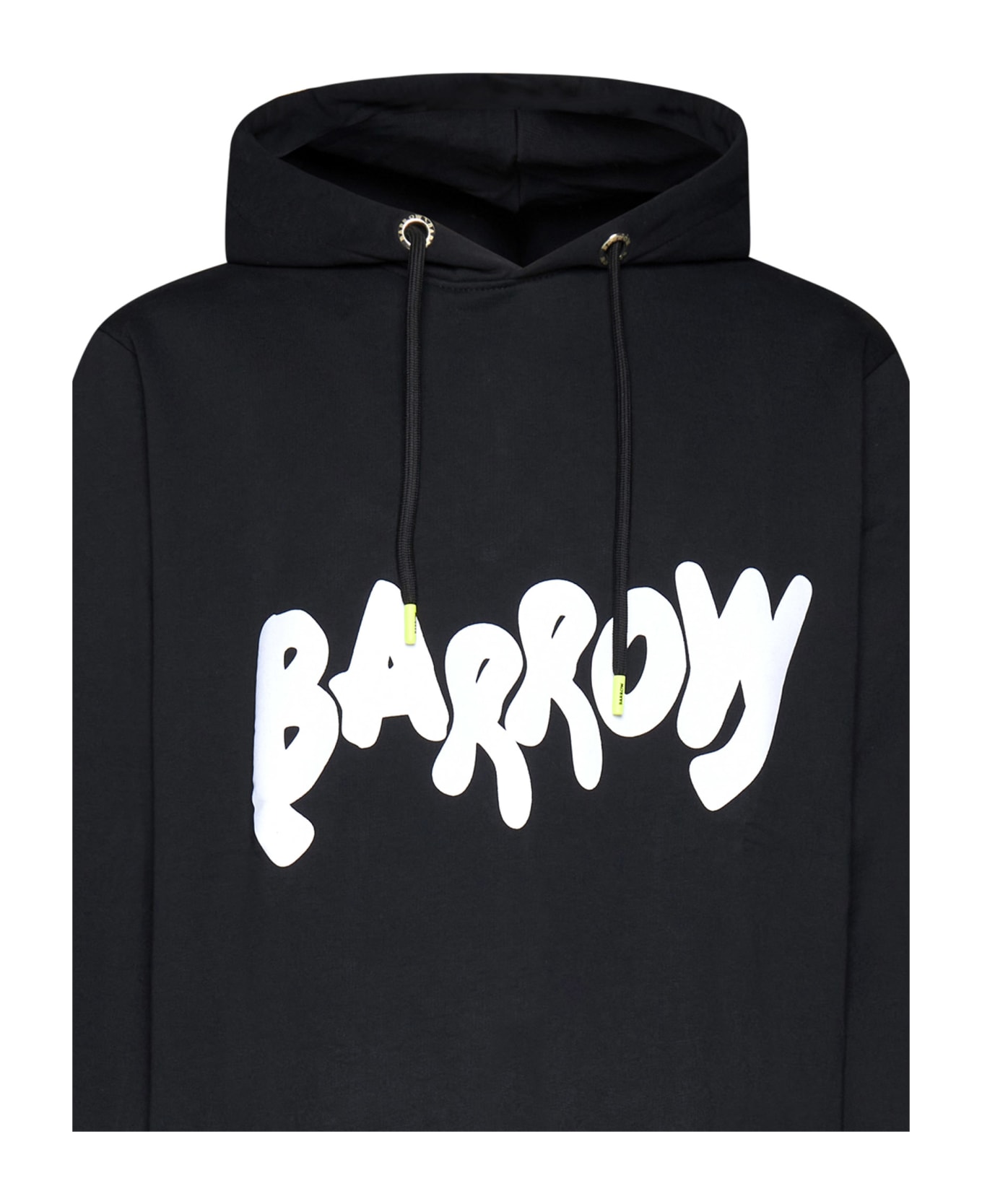 Barrow Black Hoodie With Contrast Lettering Logo - Black フリース