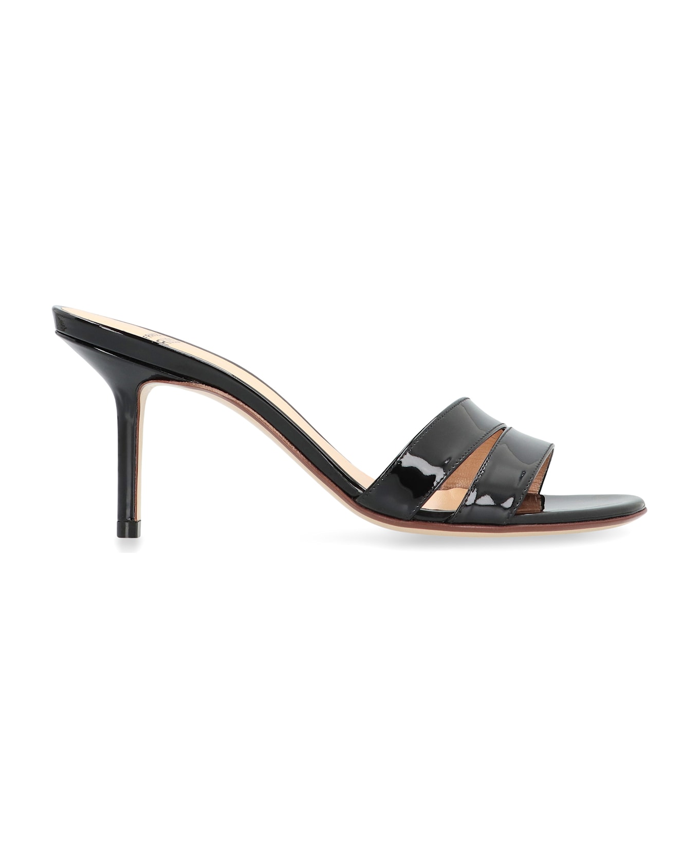 Francesco Russo Patent Leather Mules - black