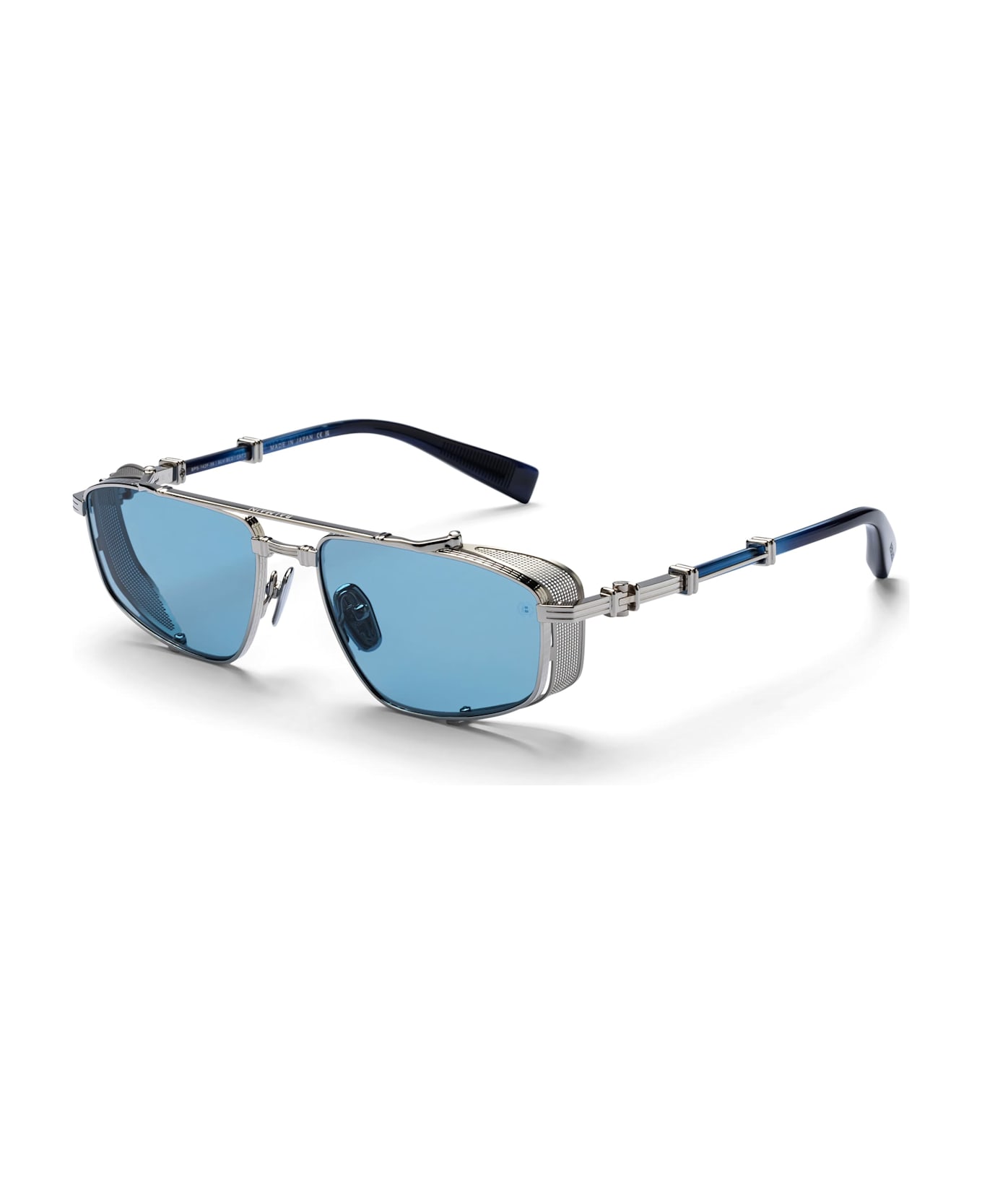 Balmain Brigade-v - Silver / Black Rhodium / Blue Swirl Sunglasses - Silver