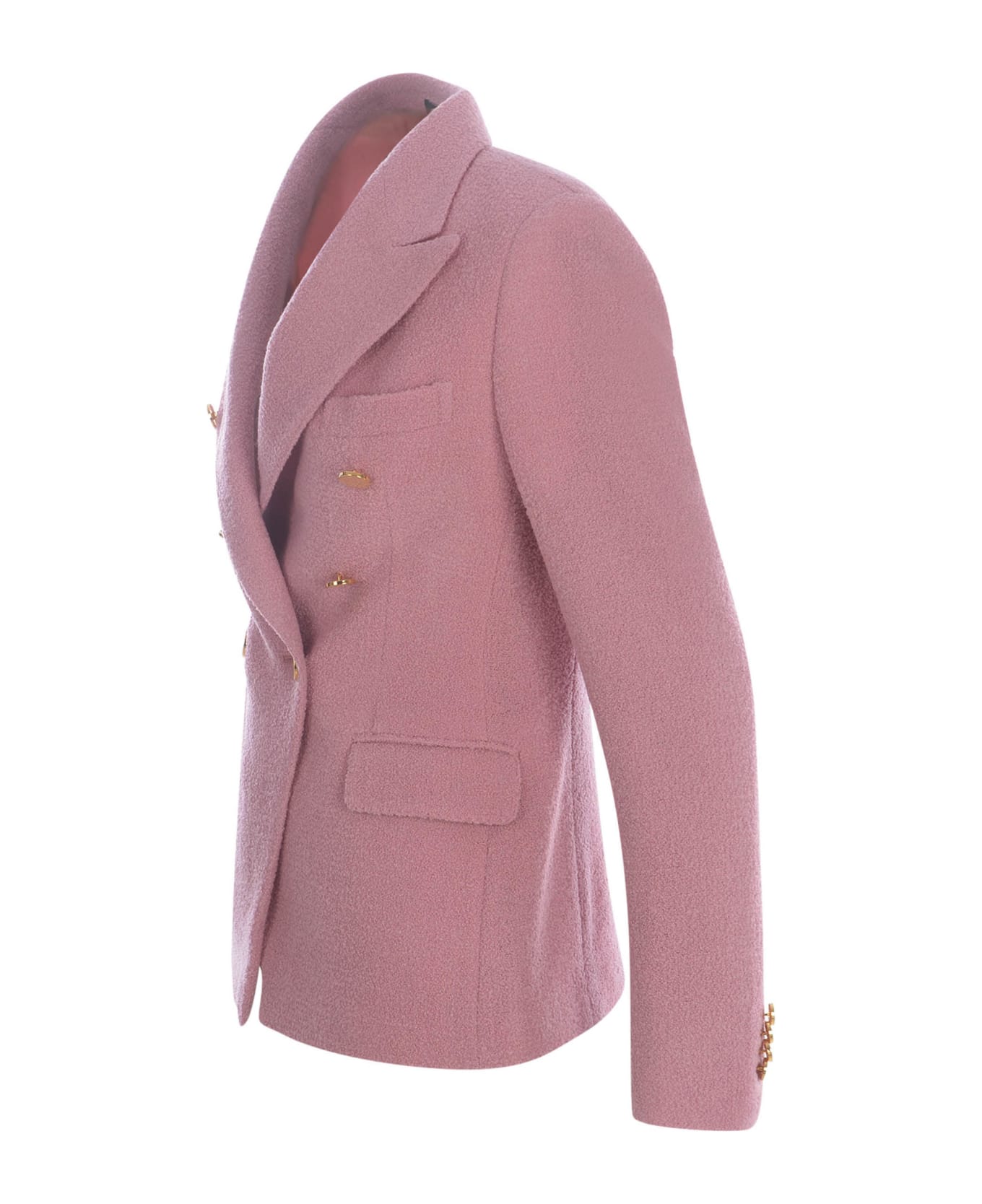 Tagliatore Double-breasted Jacket "j-alicya" In Shaved Boucle - Rosa