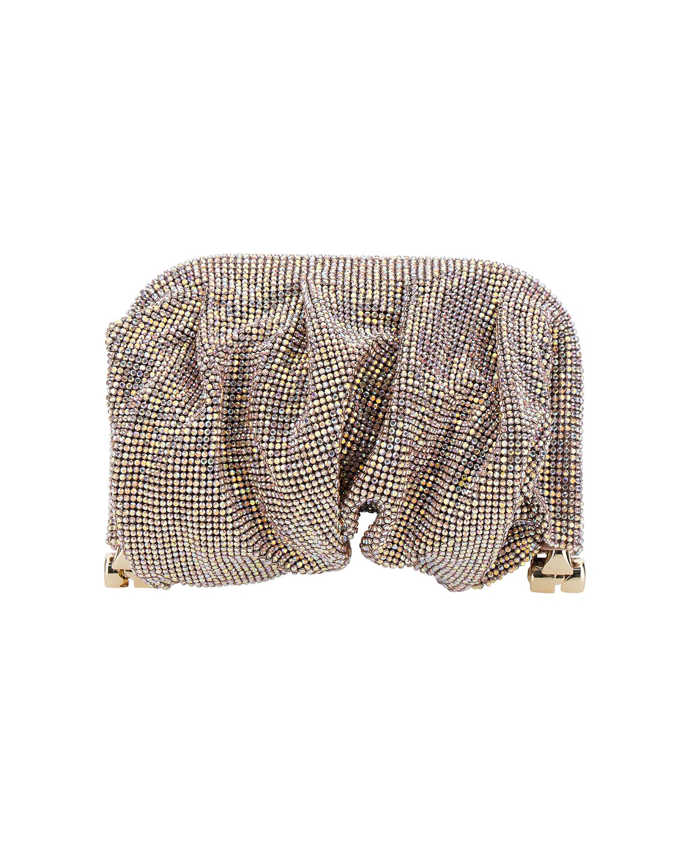 Benedetta Bruzziches 'venus La Petite' Pink Clutch Bag In Fabric With Allover Crystals Woman - Pink