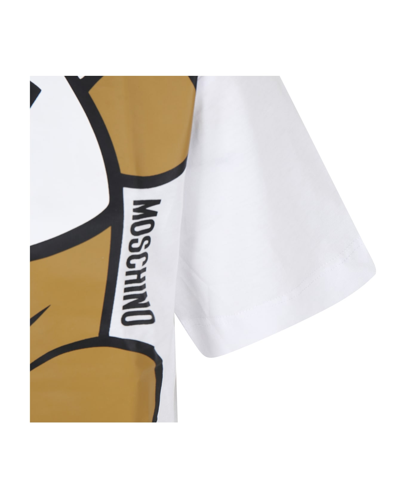 Moschino White T-shirt For Boy With Teddy Bear And Logo - White Tシャツ＆ポロシャツ