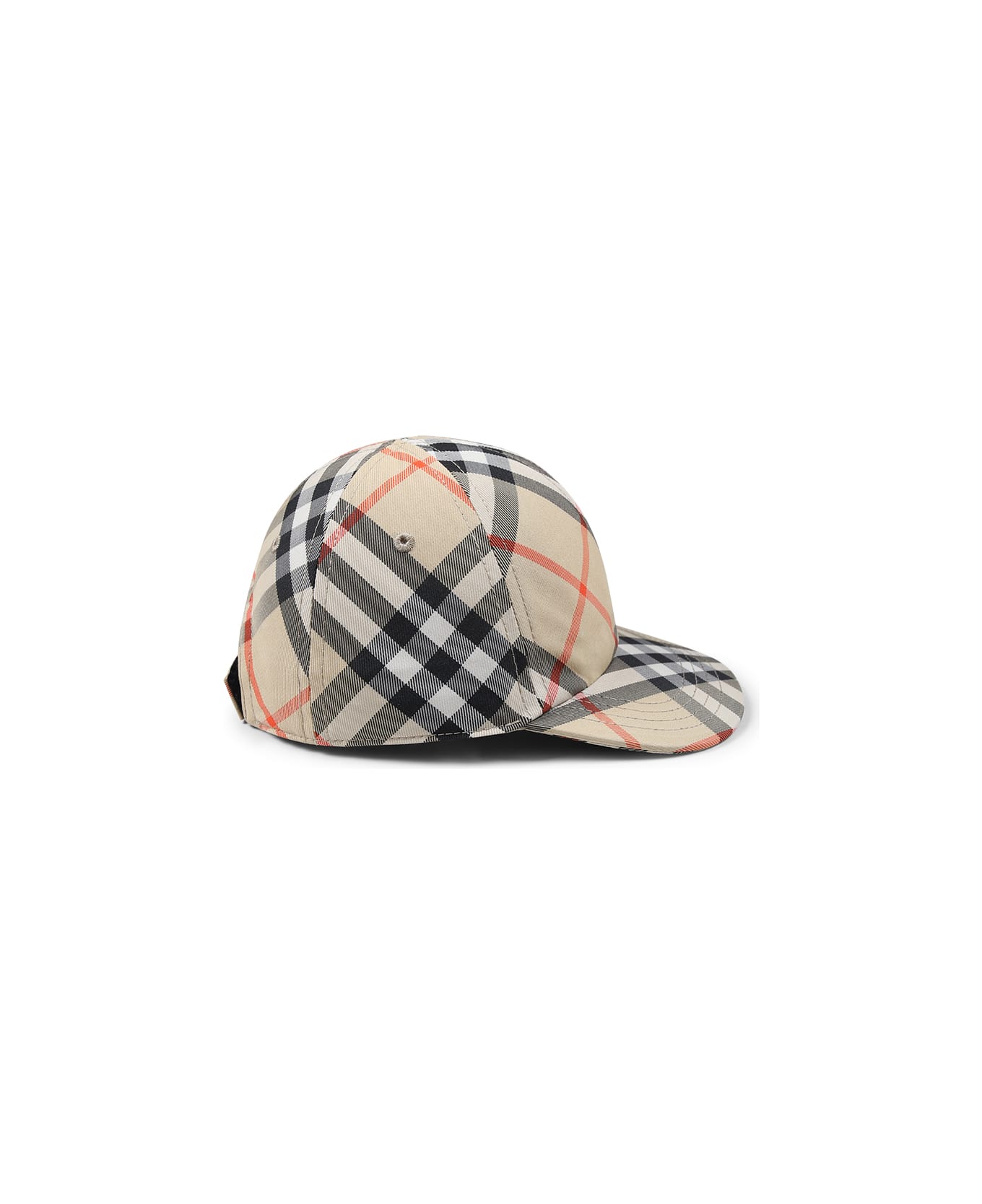 Burberry Beige Hat For Kids With Vintage Check - Beige