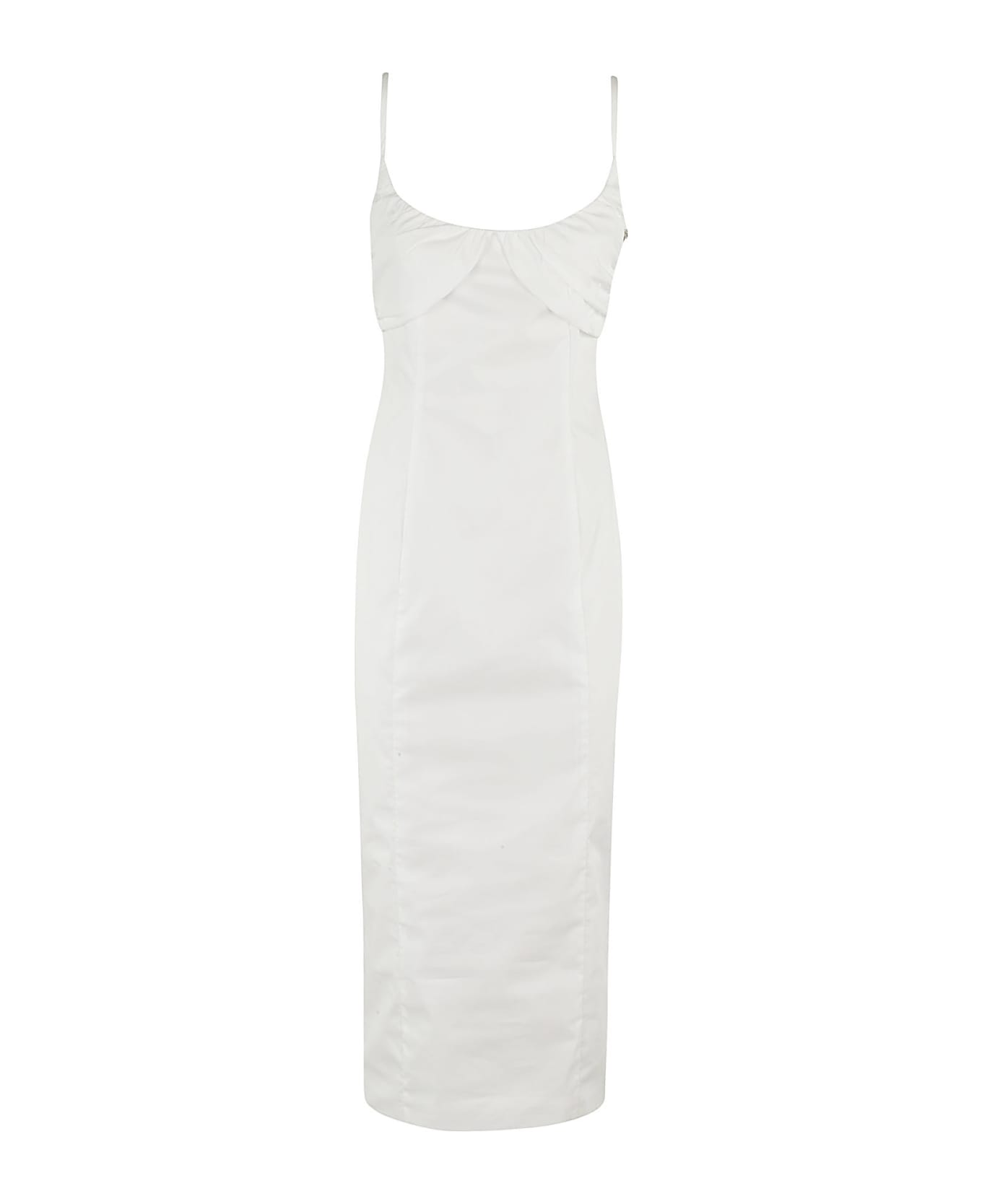 Rotate by Birger Christensen 'ruched Cup Midi Dress' Cotton Dress - WHITE