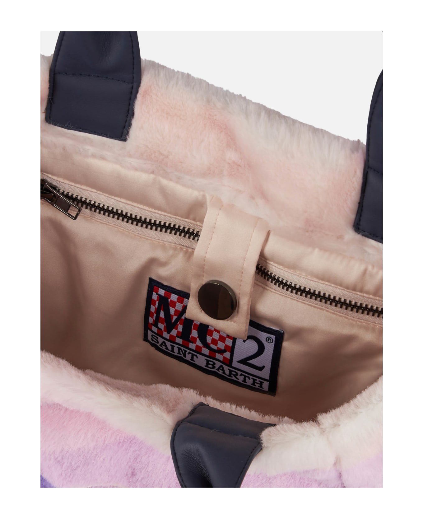 MC2 Saint Barth Furry Soft Colette Handbag With Postcard Jacquard - PINK
