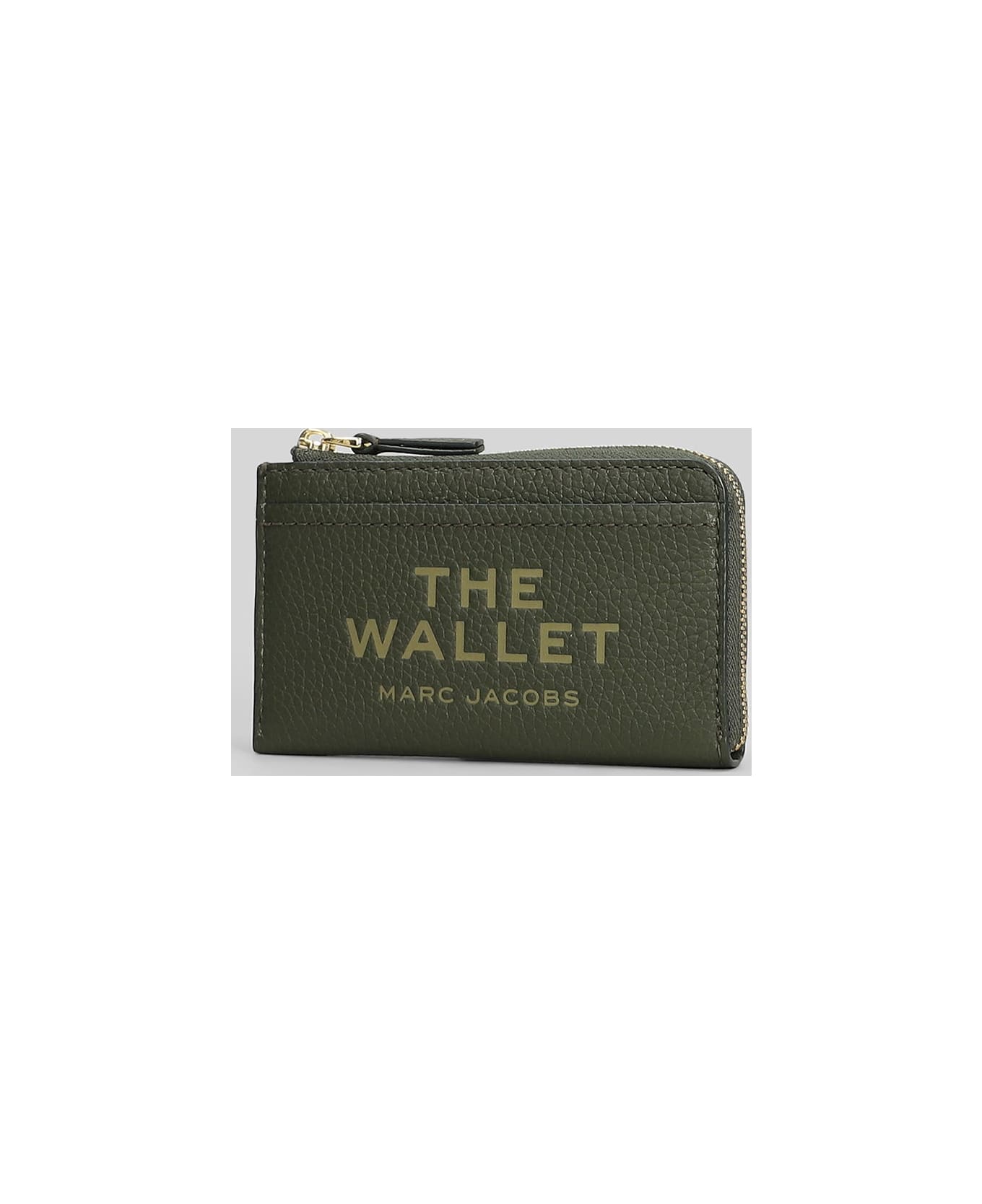 Marc Jacobs The Top Zip Multi Wallet In Green Leather - green