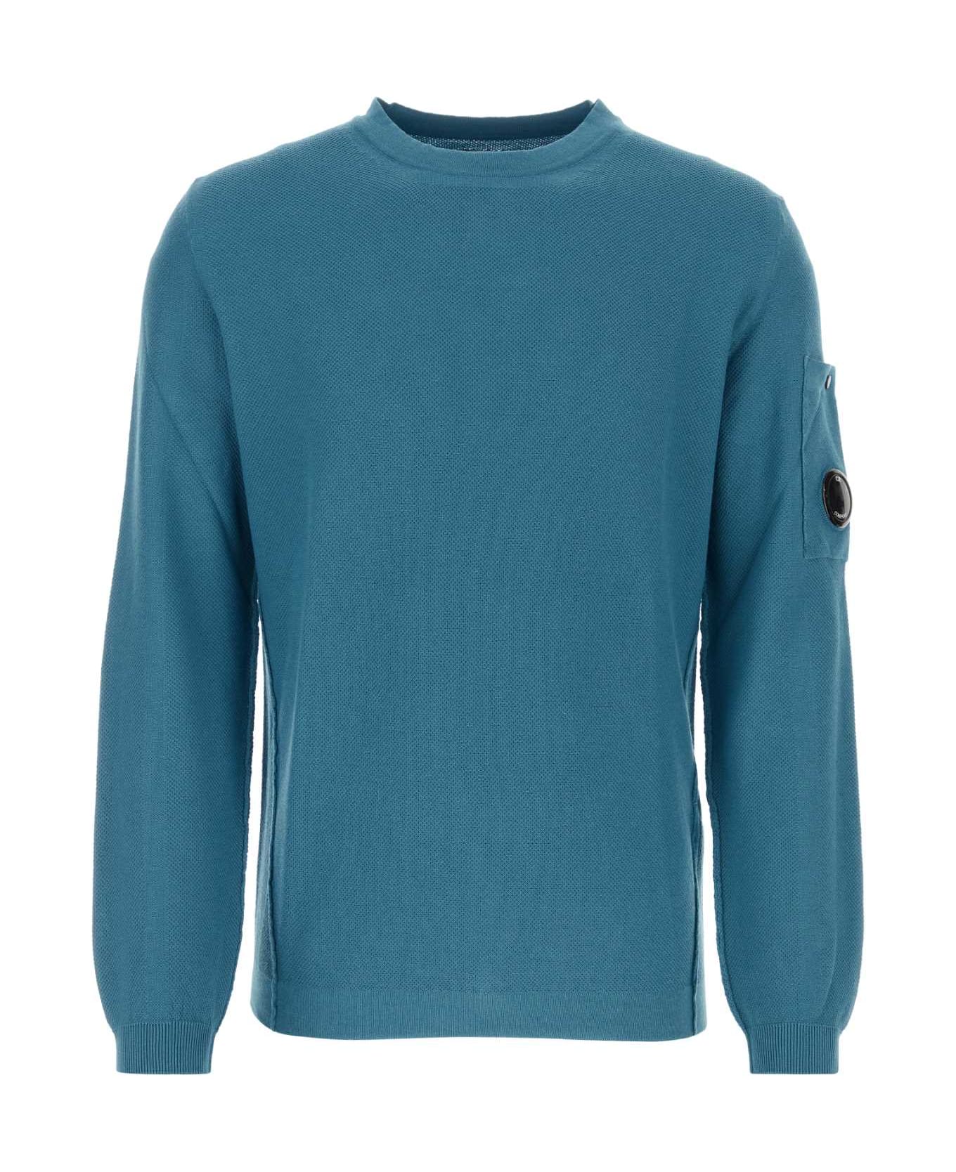 C.P. Company Air Force Blue Cotton Sweater - INKBLUE