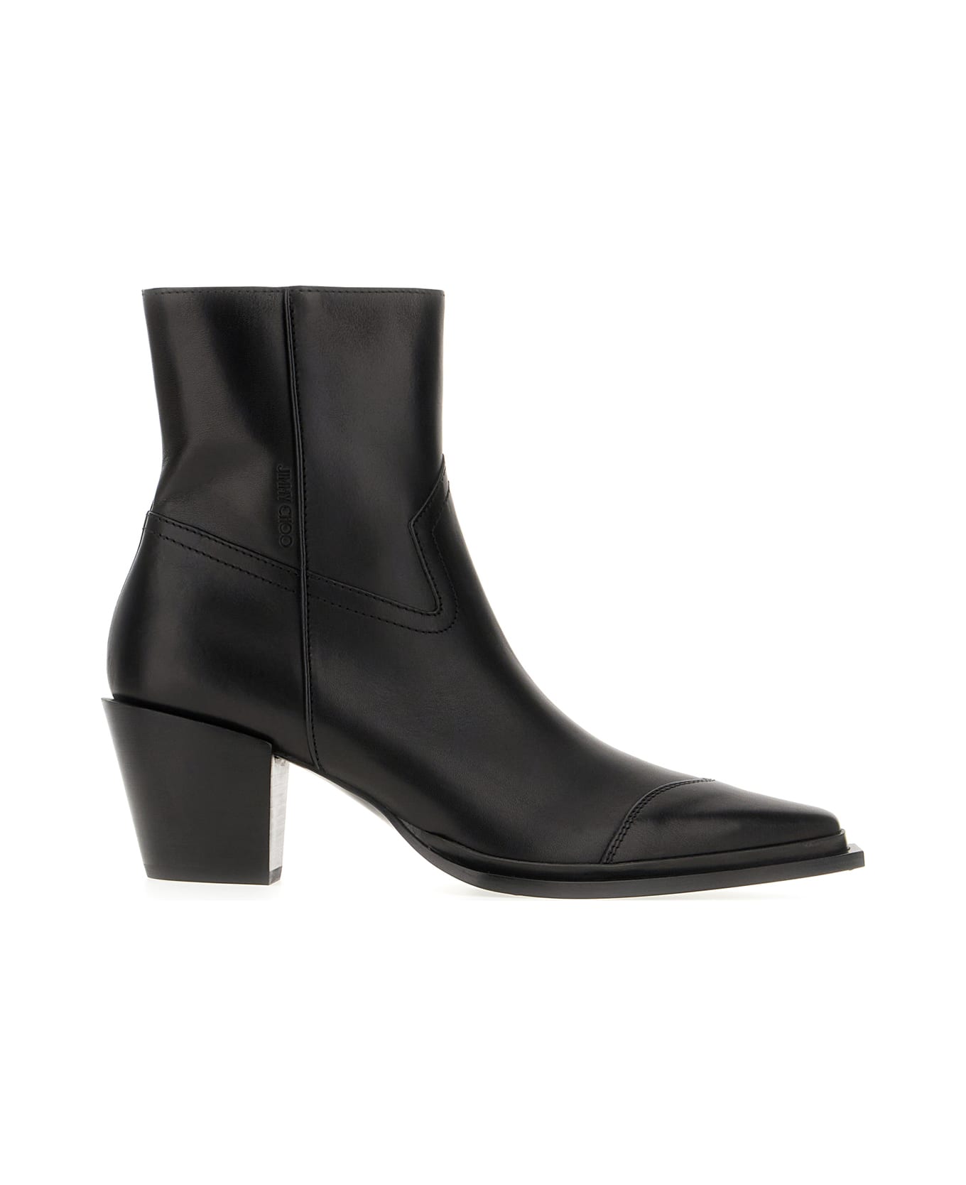 Jimmy Choo Black Leather Cece Ab Ankle Boots - BLACK