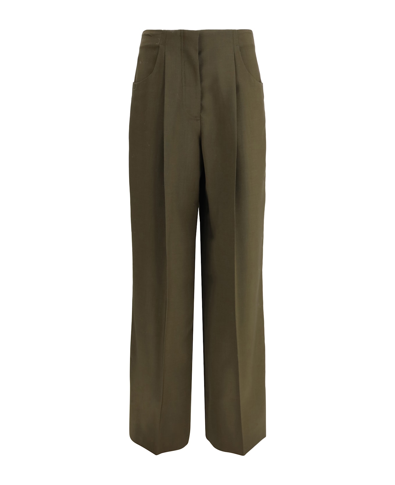 Fendi Wide-leg Trousers In Wool And Mohair