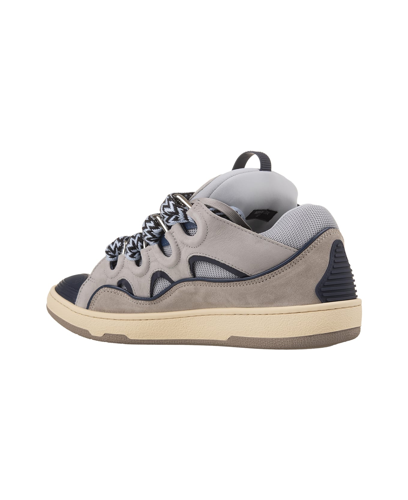 Lanvin "curb" Sneakers In Grey Leather - Grey