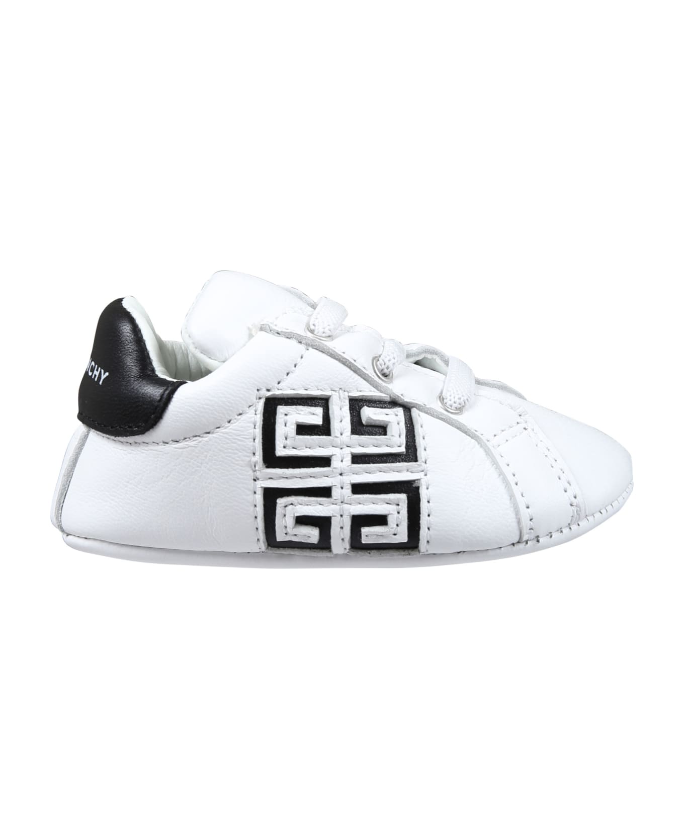 Givenchy White Low Sneakers For Baby Kids With Logo - White