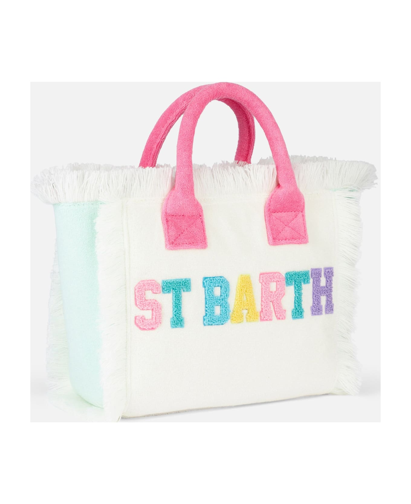 MC2 Saint Barth Terry Multicolor Patch Colette Sponge Handbag - WHITE