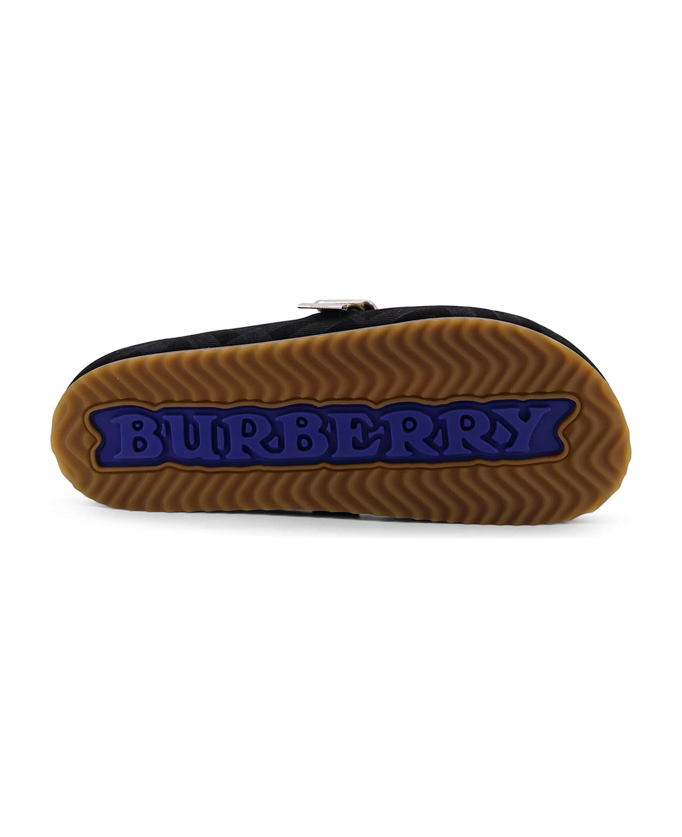 Burberry Urchin Low Velvet Sandals - Black