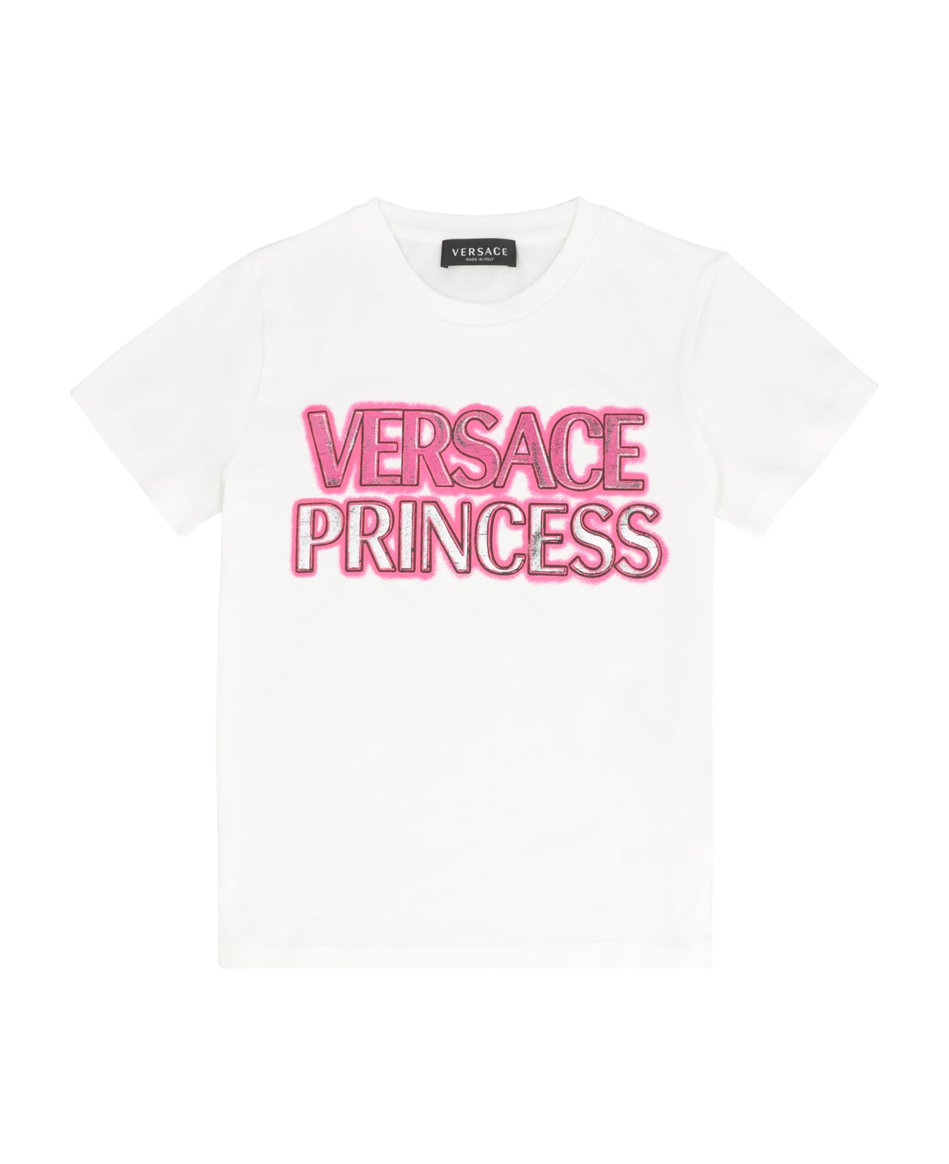 Young Versace Printed Cotton T-shirt - White Tシャツ＆ポロシャツ