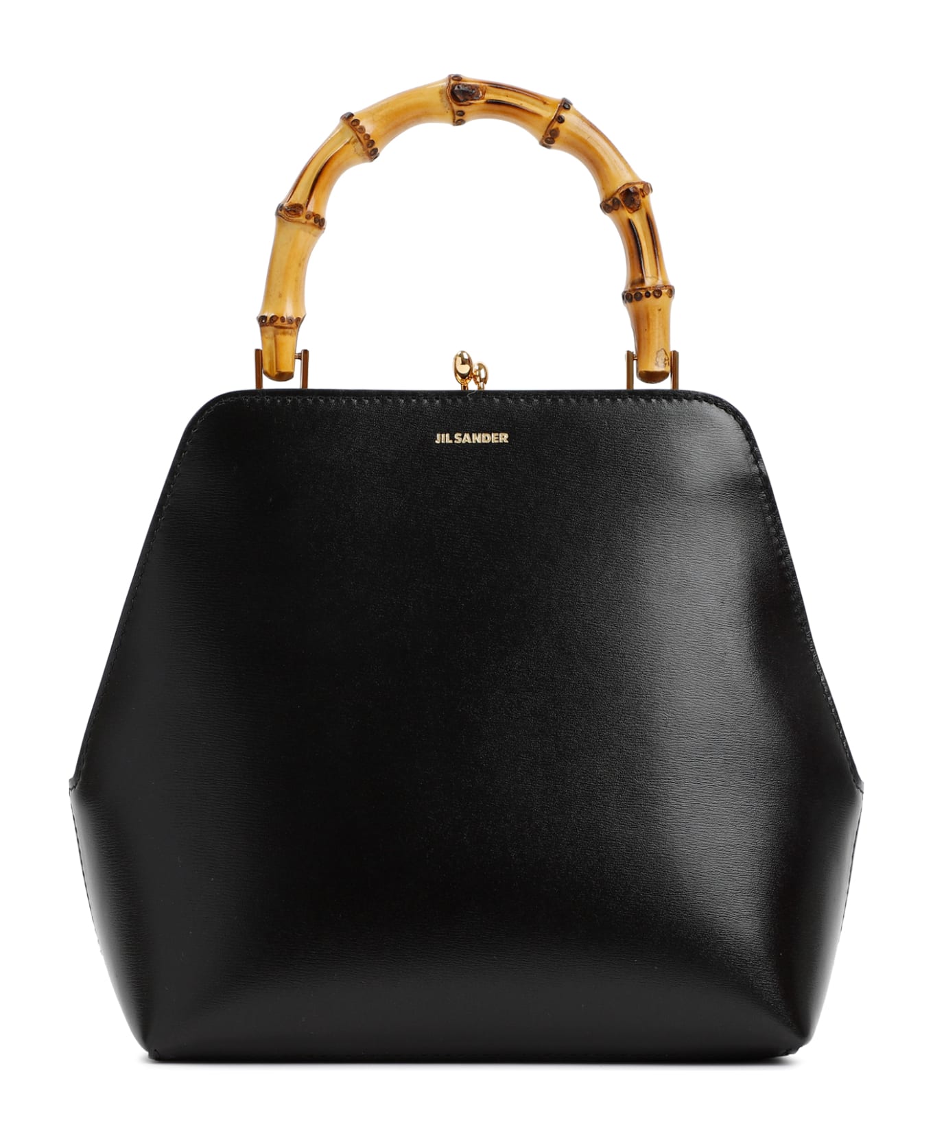 Jil Sander Goji Square Sm Bamboo Bag - Black Natural