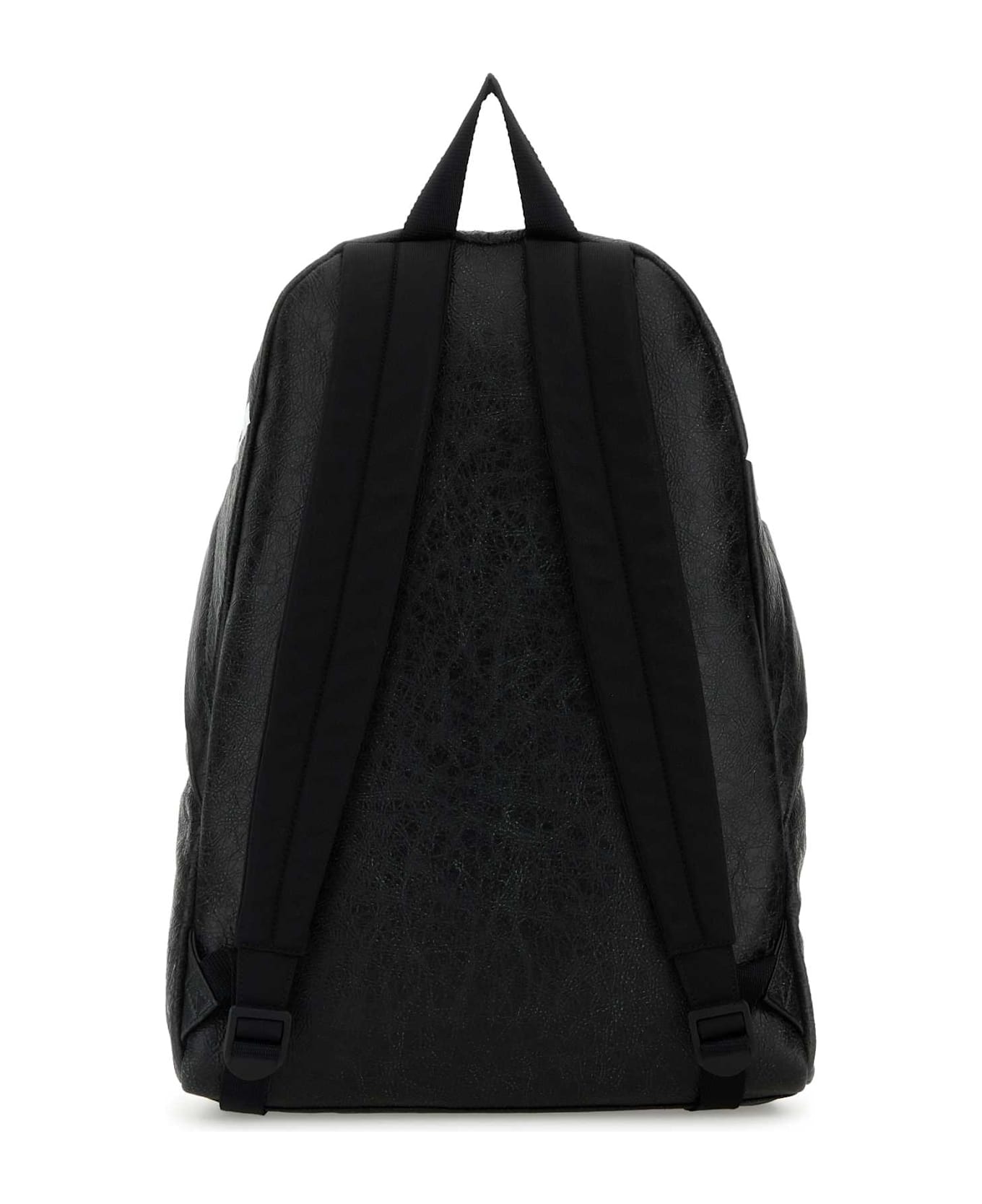 Balenciaga Black Leather Editor Backpack - BLACK/L WHITE