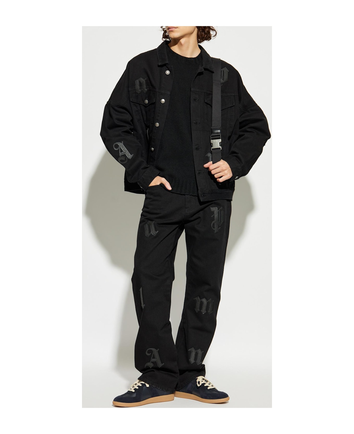 Palm Angels Crew Neck Sweater - Black Re