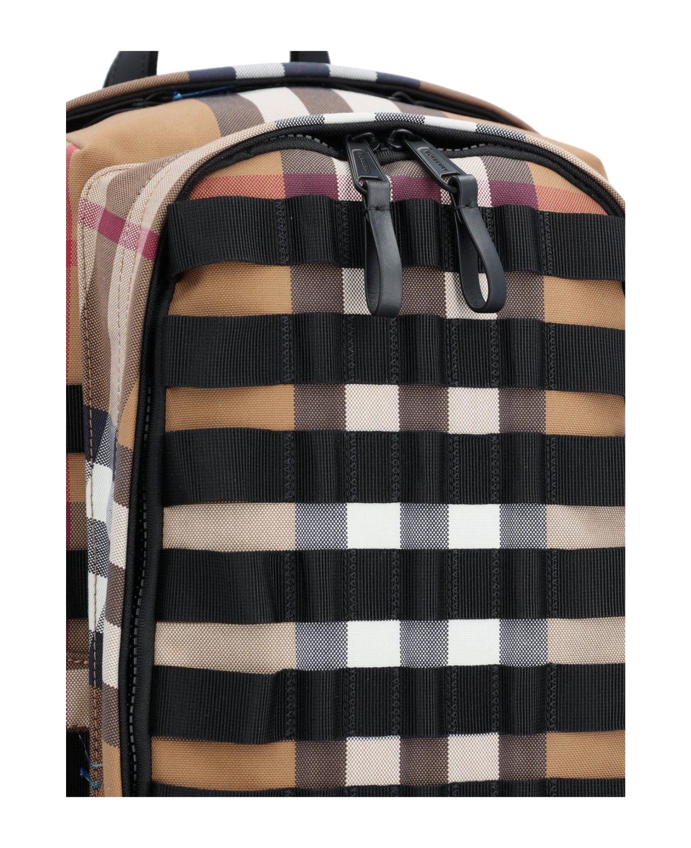 Burberry Rockford Checked Zipped Backpack - Birch brown check