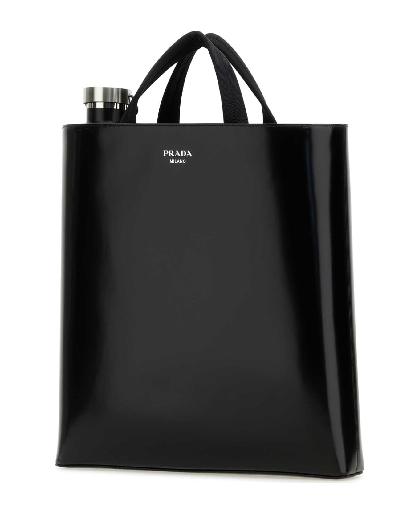 Prada Black Leather Shopping Bag - NERO