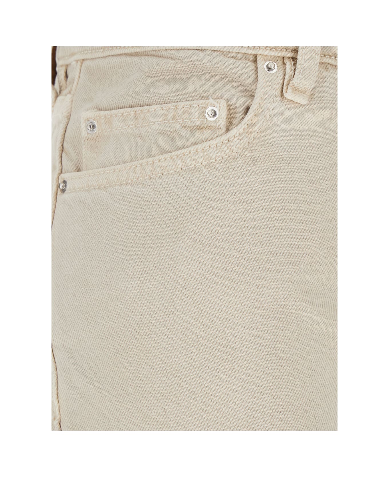 Totême White Jeans With Belt Loops And Logo Patch On The Rear In Denim Woman - Grey