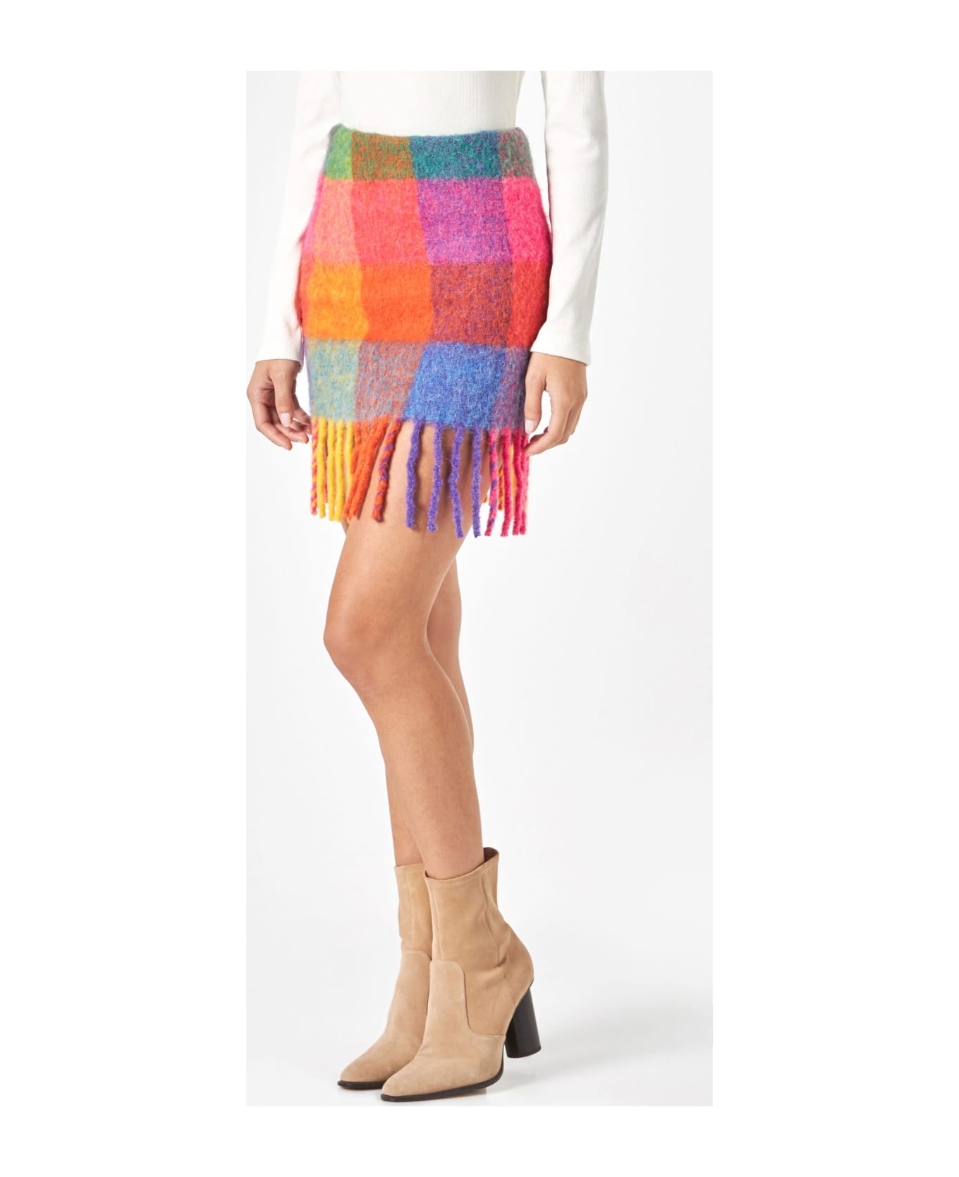 MC2 Saint Barth Woman Skirt With Fringes - MULTICOLOR