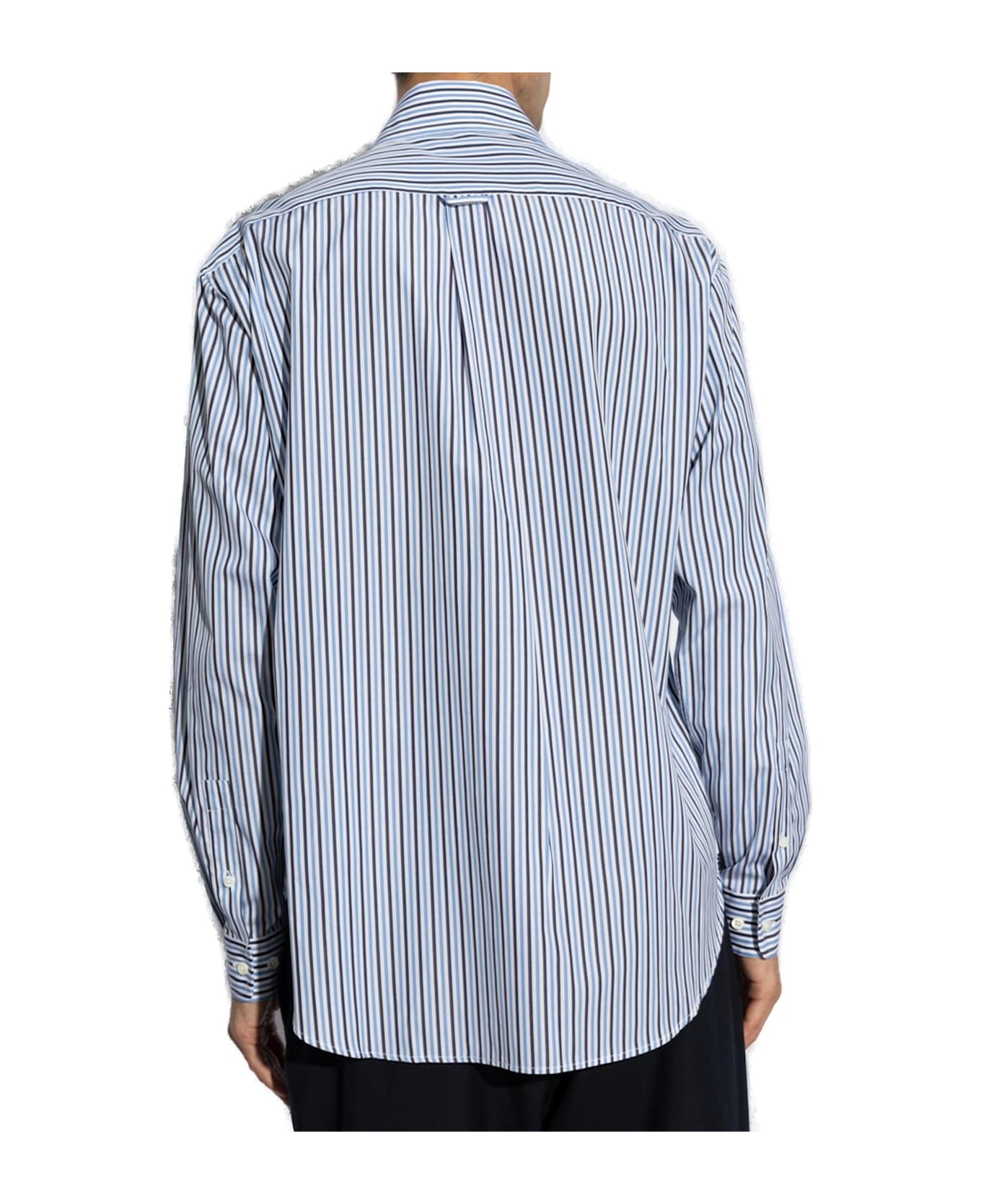 Palm Angels Logo Printed Striped Shirt