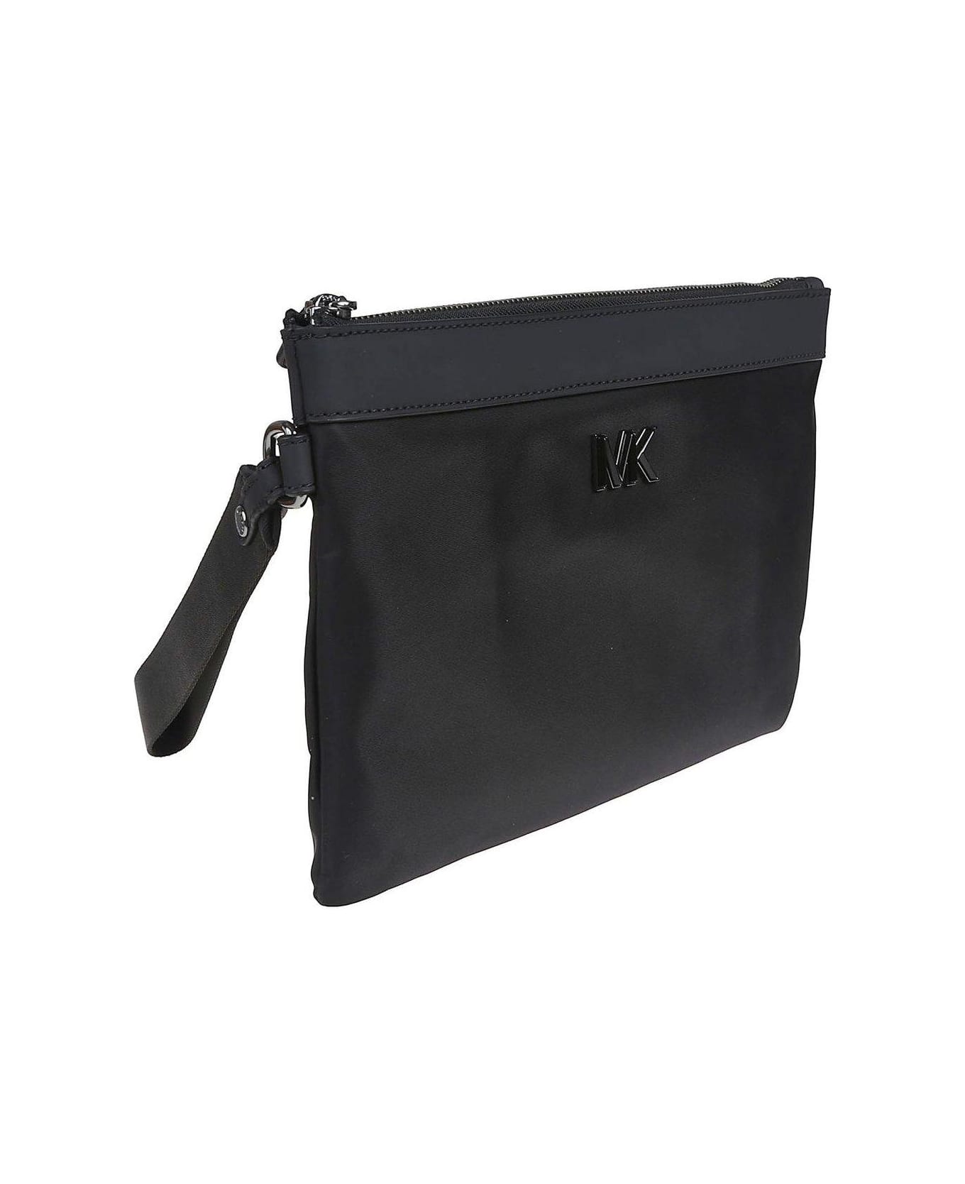 Michael Kors Eli Logo Plaque Clutch Bag - Black