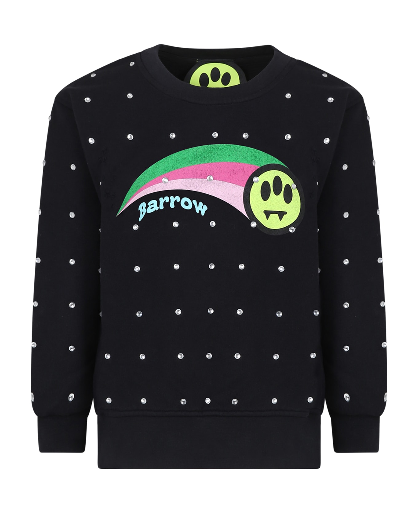 Barrow Black Sweatshirt For Girl With Smiley - Black