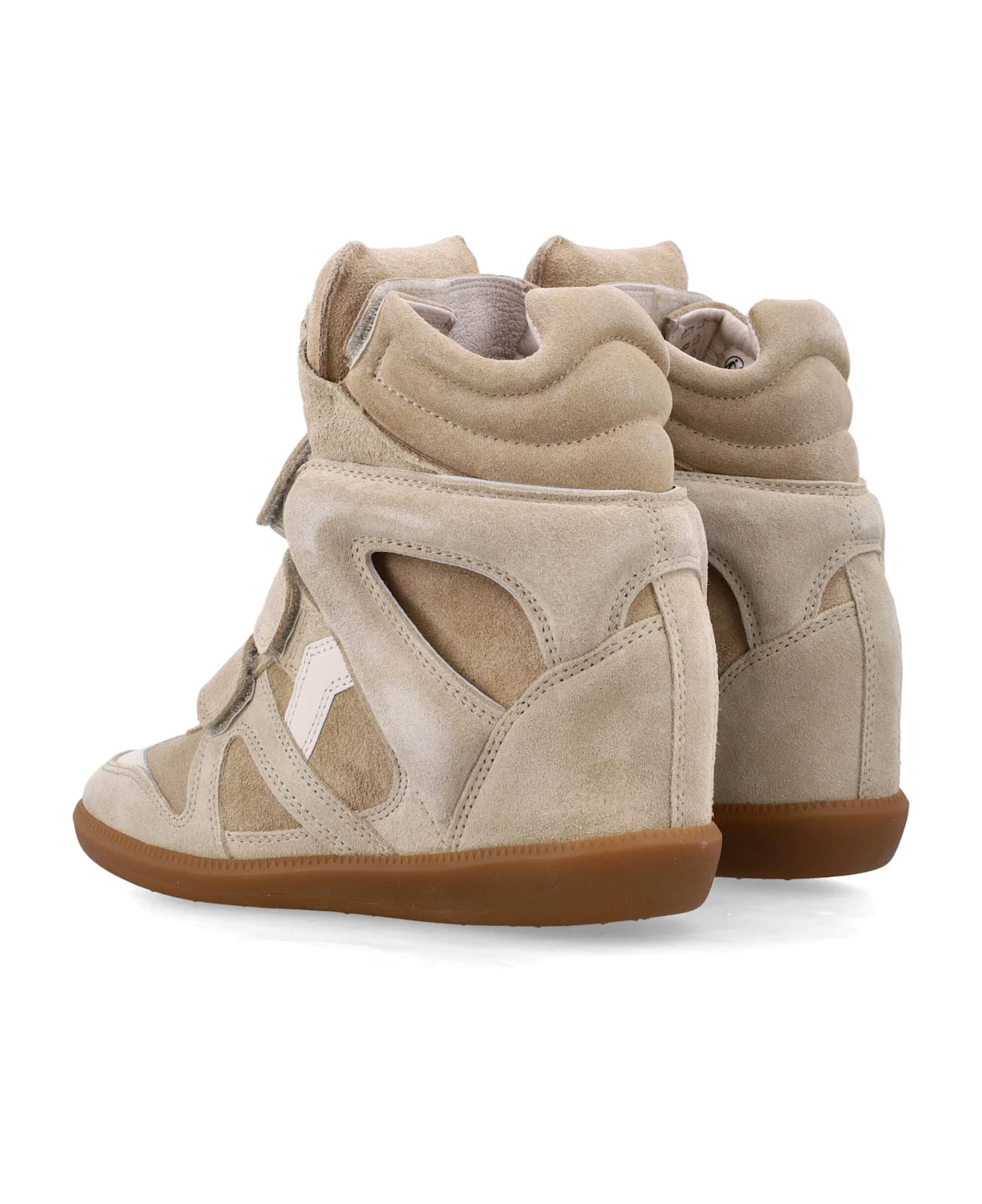 Isabel Marant Bekett Suede Leather Wedge Sneakers - DEEP BEIGE SAND